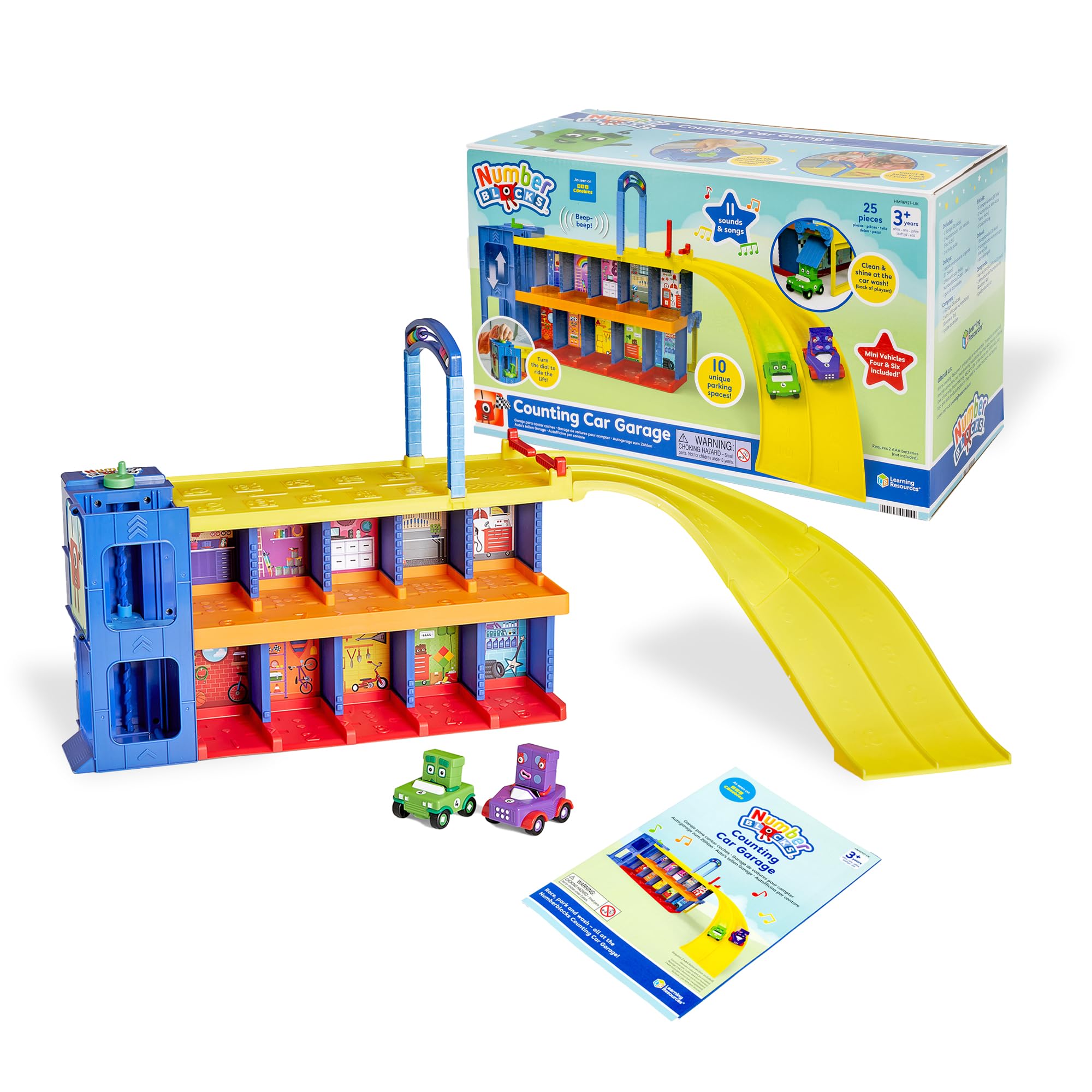Learning Resources Numberblocks Counting Car Garage - Educational Playset with Moving Parts & Sounds, Ages 3+