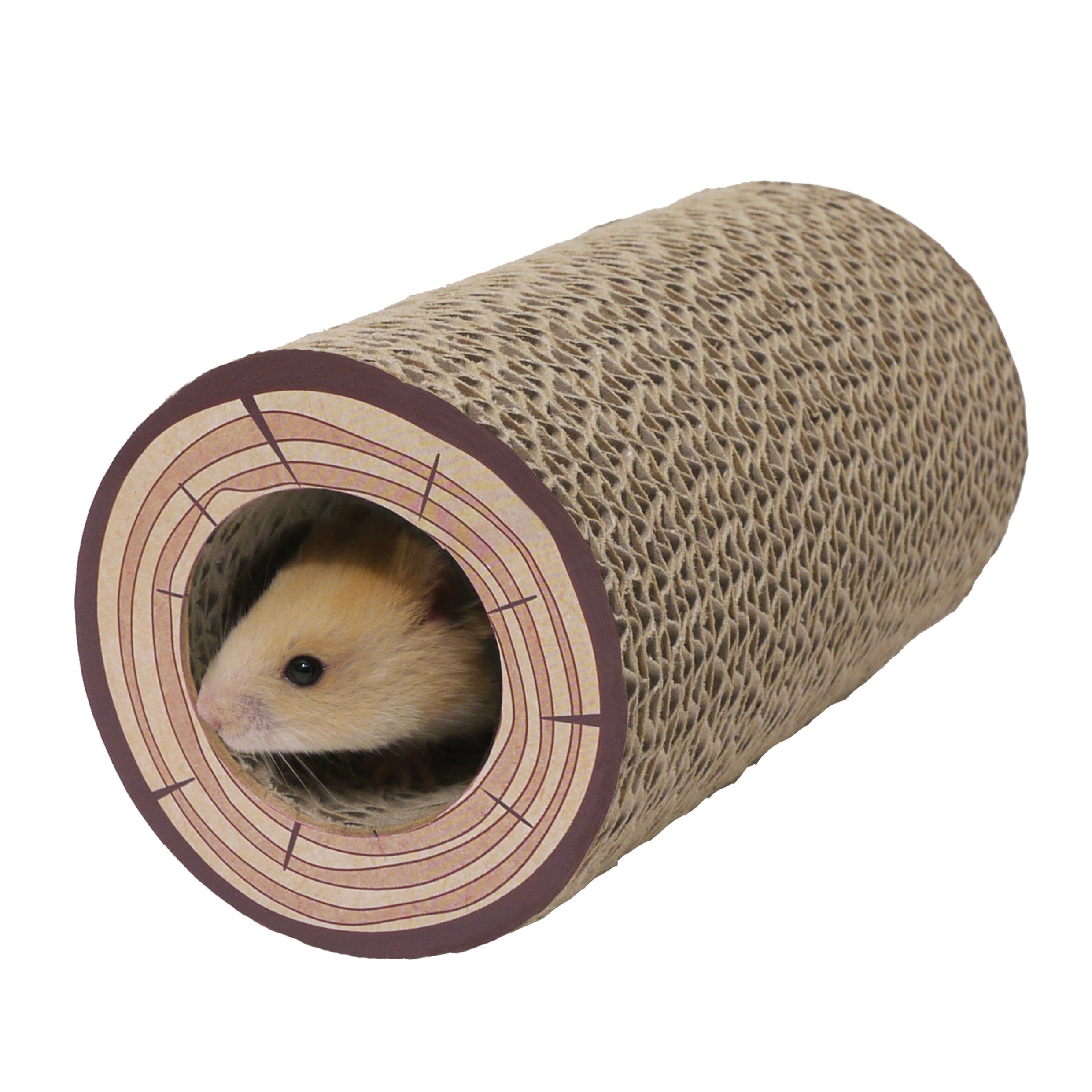 Rosewood Shred-a-Log Corrugated Tunnel - Enrichment Chew Toy for Small Animals & Birds | 18 x 9.5 cm 1