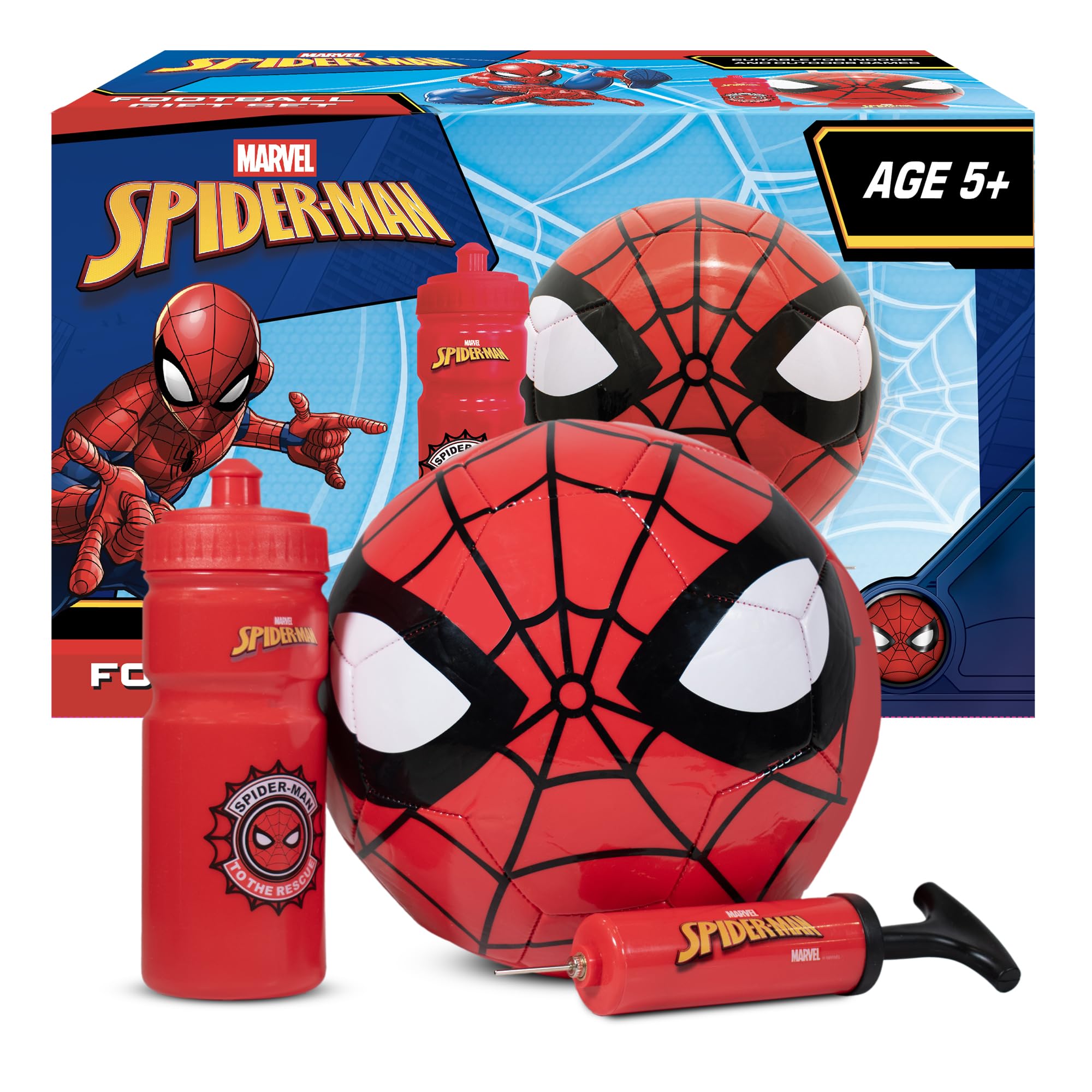 Hy-Pro Spiderman Football Gift Set - Size 3 Ball, Pump & Water Bottle 2