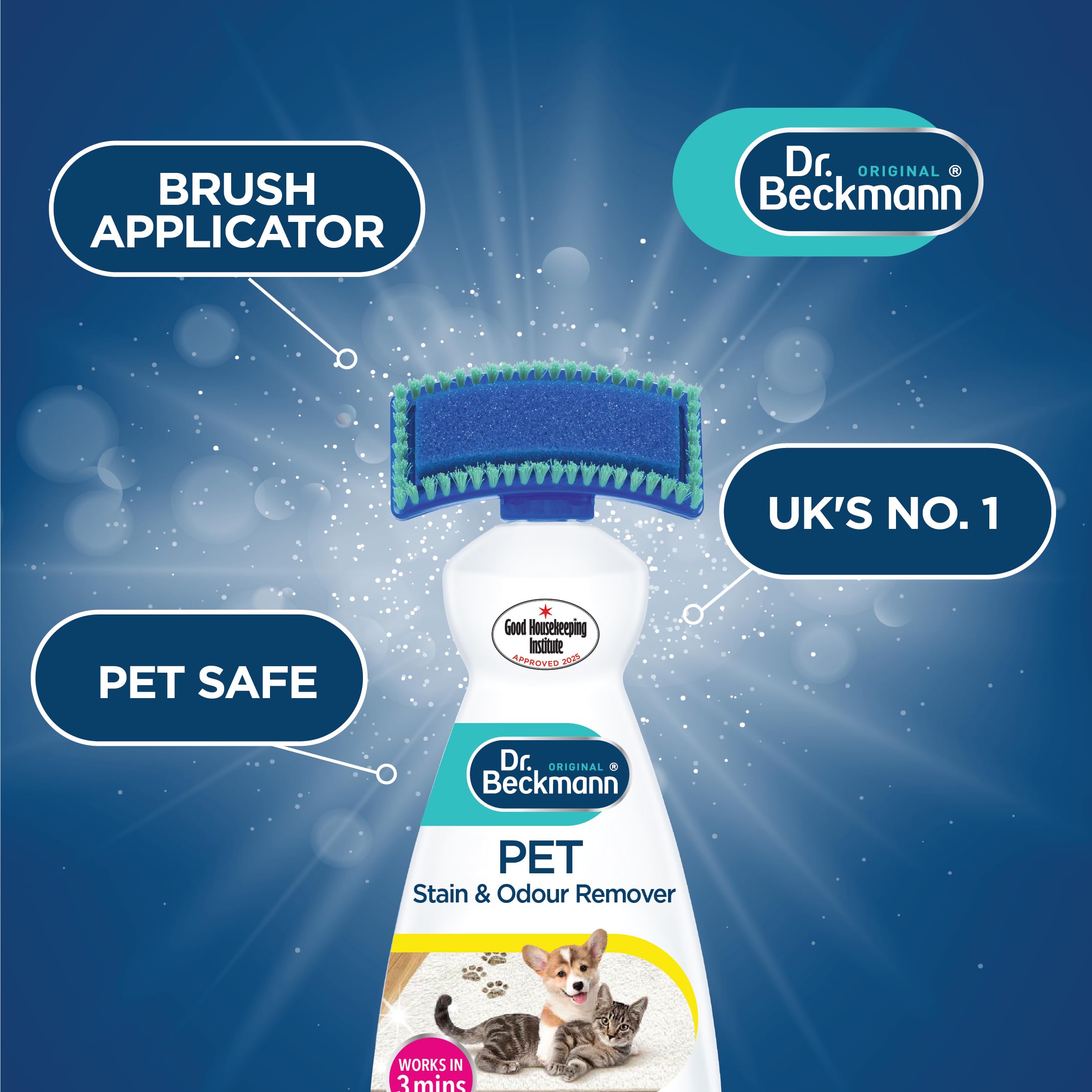 Dr. Beckmann Pet Stain & Odour Remover - Fast-Acting Oxy Formula | 650 ml Liquid Spray