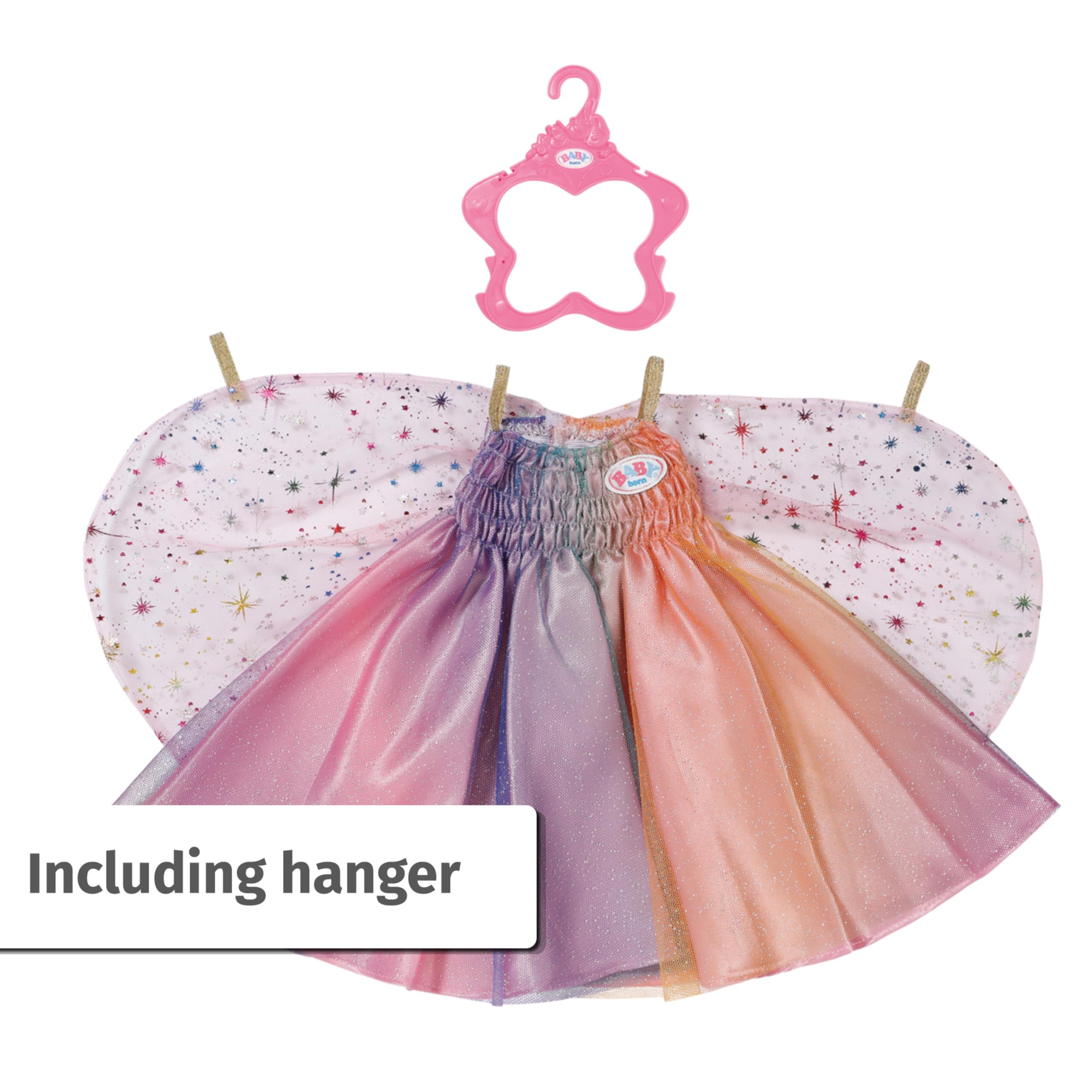 BABY born Rainbow Dress with Wings and Glitter for 43cm Dolls | Ages 3+ 6