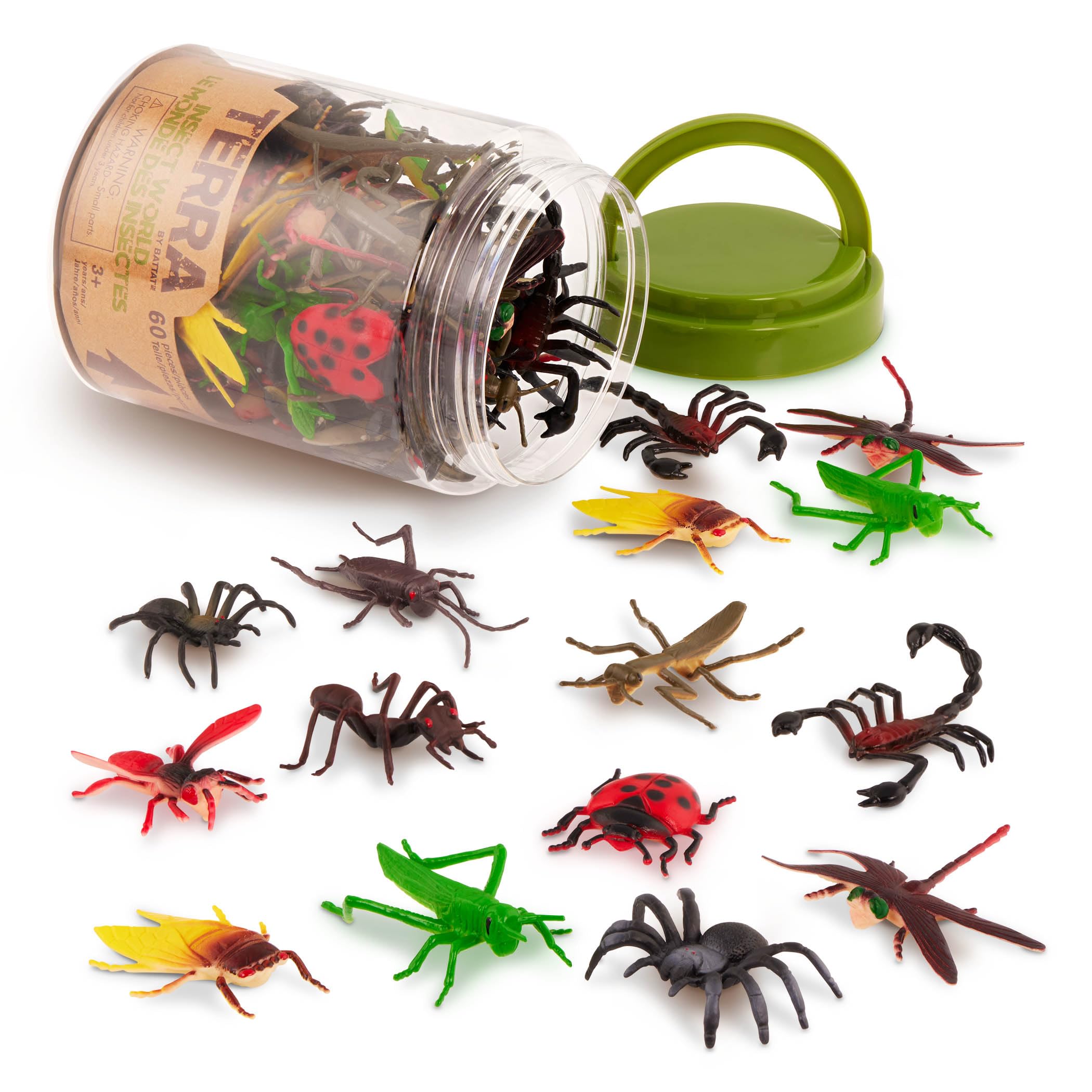 Terra by Battat Insect World - 60pc Miniature Plastic Bug Figurines | Realistic Animal Toys for Ages 3+