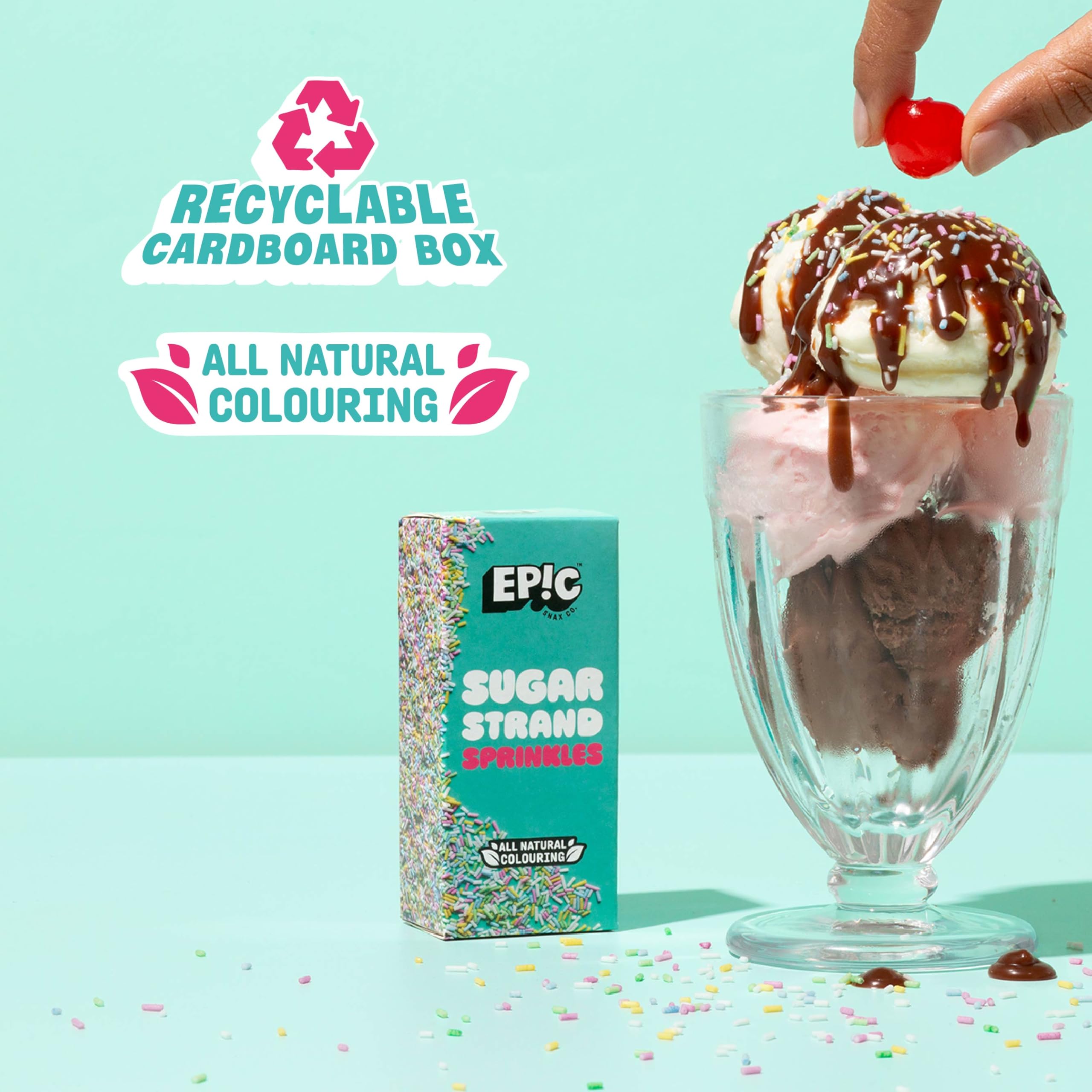 EPIC SNAX CO Sugar Strands Sprinkle Toppers - Classic Rainbow Sprinkles for Baking & Dessert Decorations 9