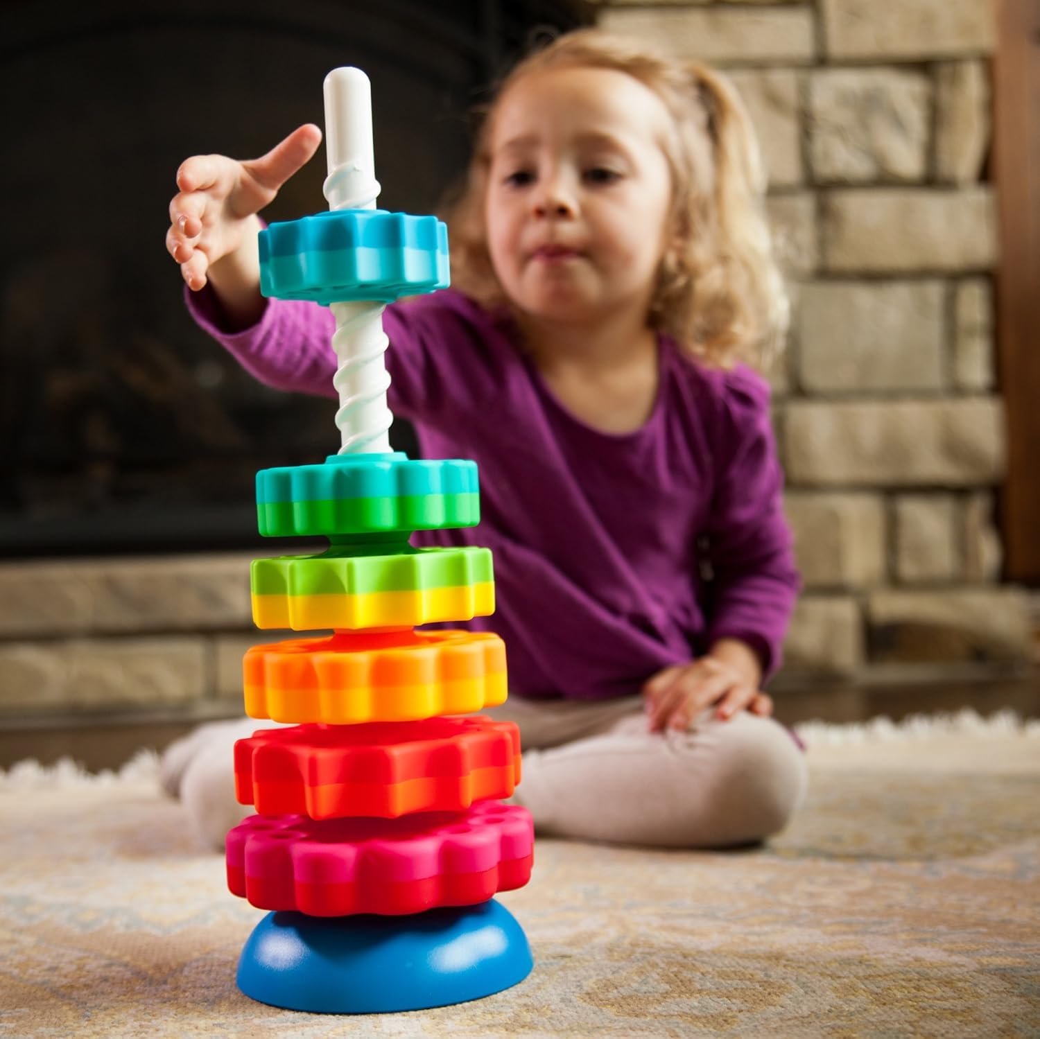 Fat Brain SpinAgain FA110-1 Stacking & Twirling Toy for Toddlers 9