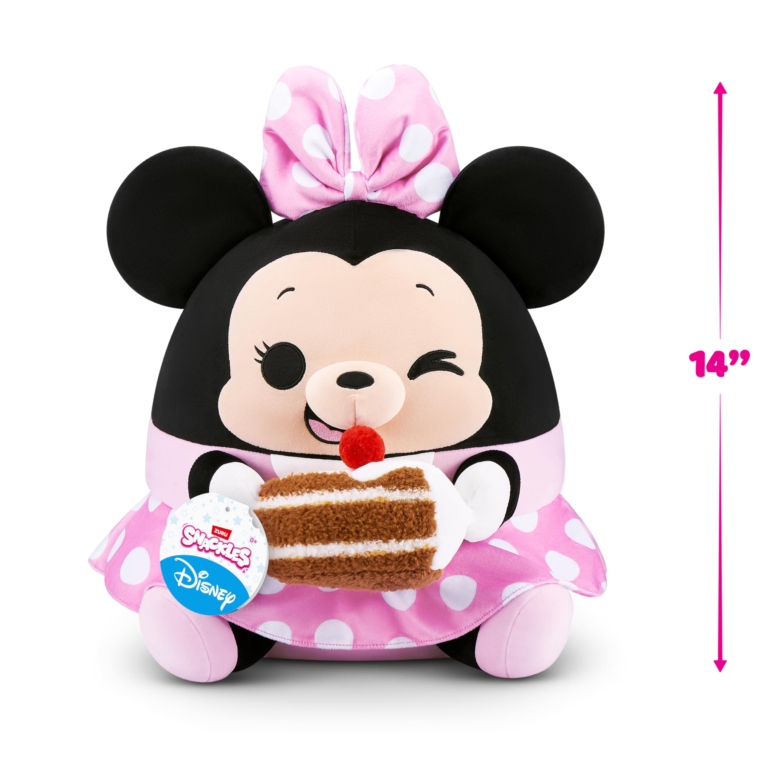 Snackles Disney Minnie 14-inch Plush with Snack Accessory - Super-Soft Huggable Stuffed Toy 10