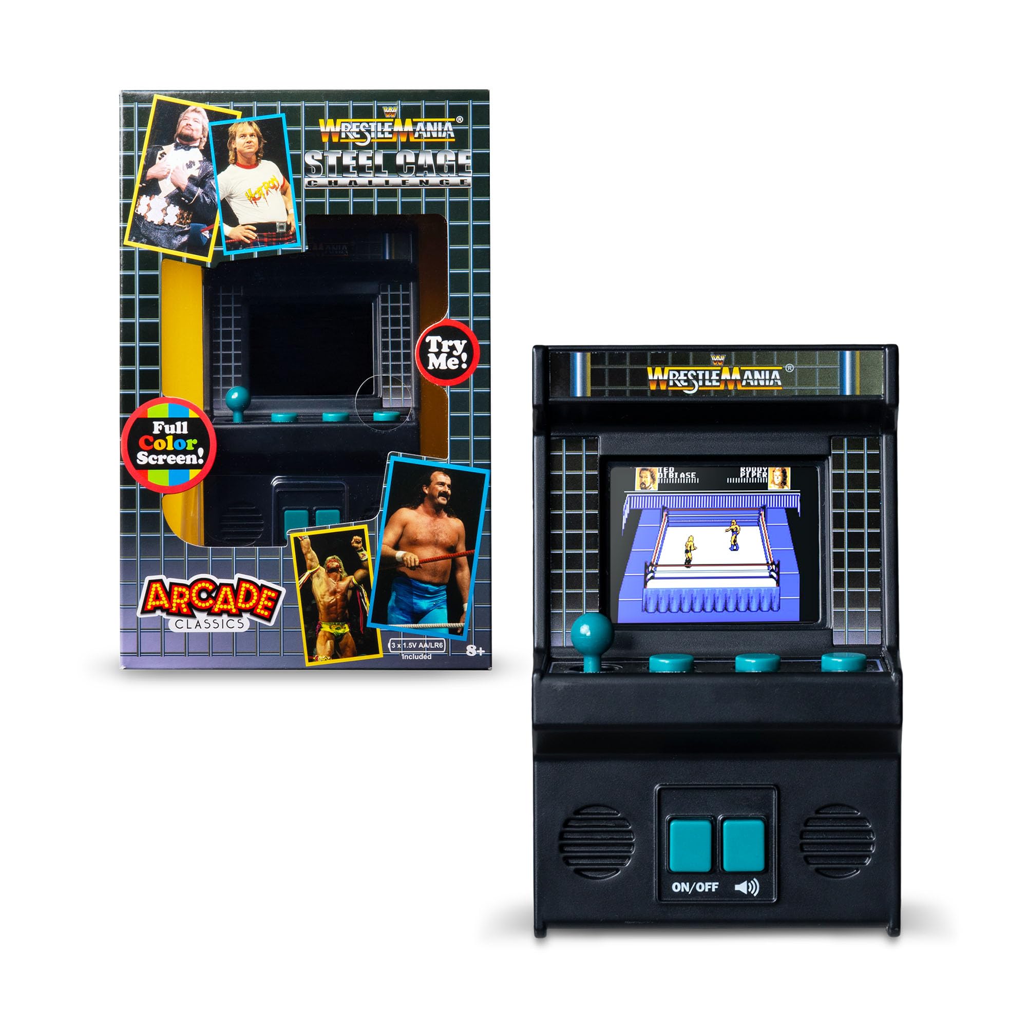 Arcade Classics Mini WWE – Retro Handheld Game with Joystick, Full-Color Display 15