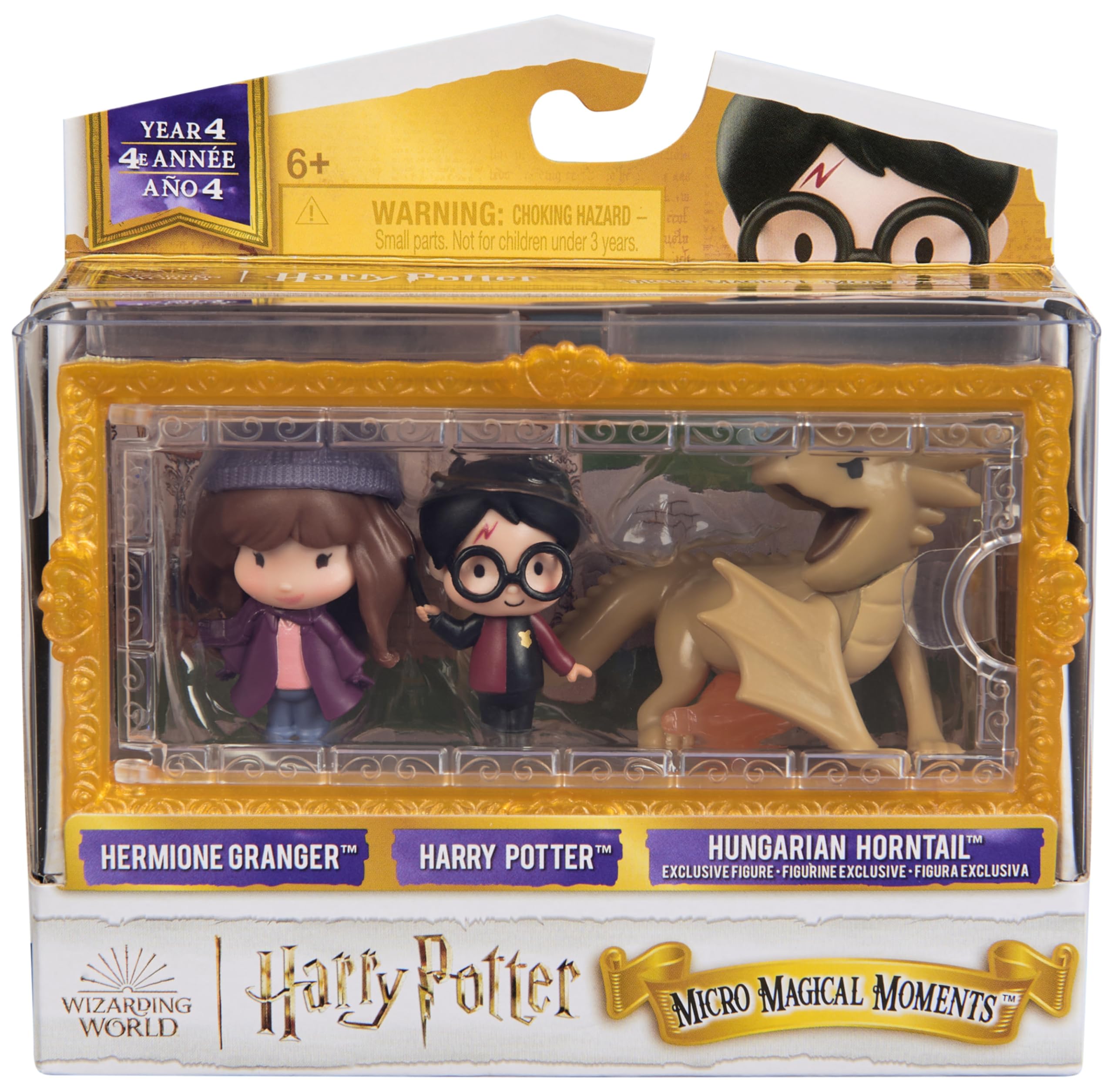 Wizarding World Micro Magical Moments Year 4 - Harry Potter, Hermione Granger & Hungarian Horntail Figure Set 3