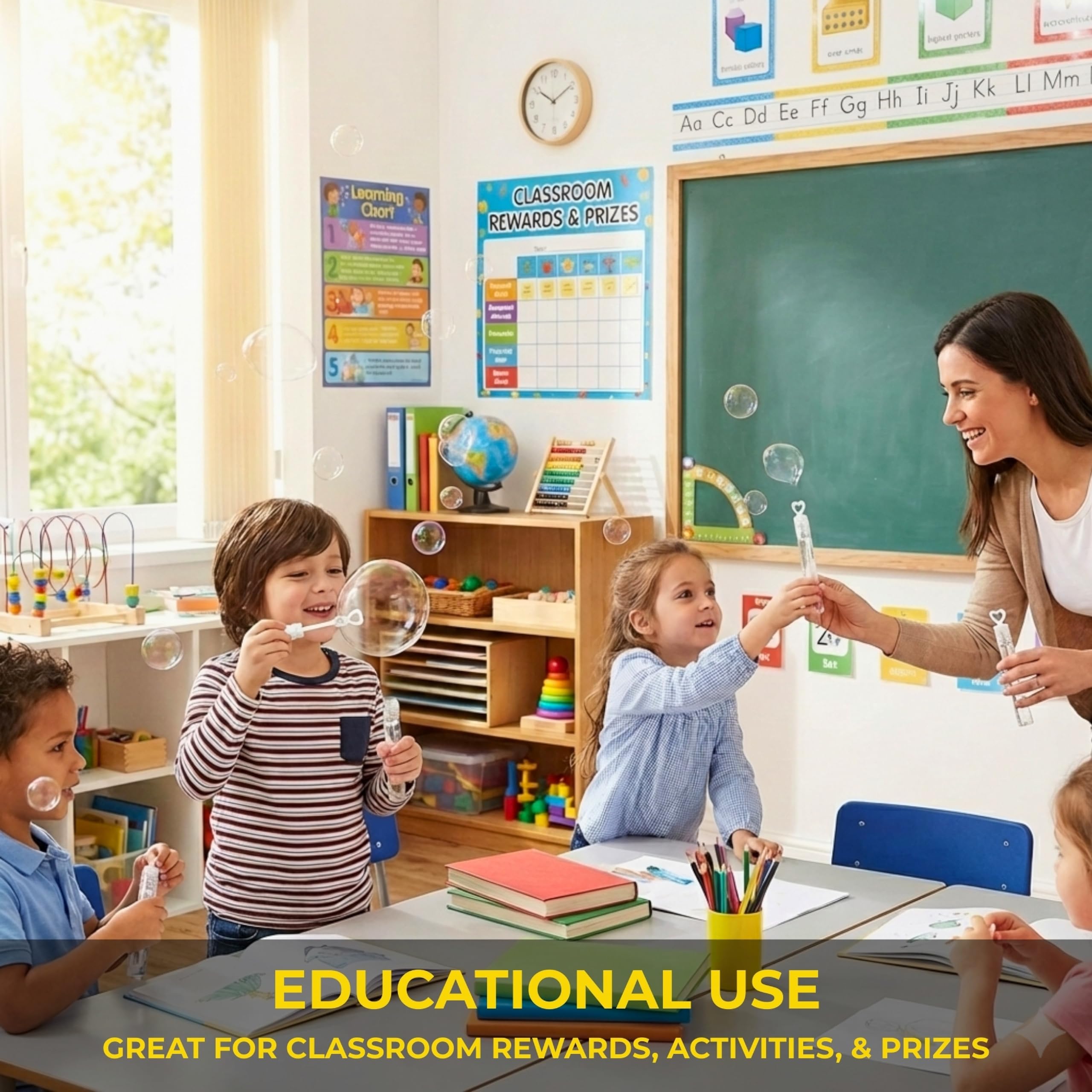 SHATCHI 72 pcs Heart Shape Bubble Tubes with Filler Solution | Party Favors 7