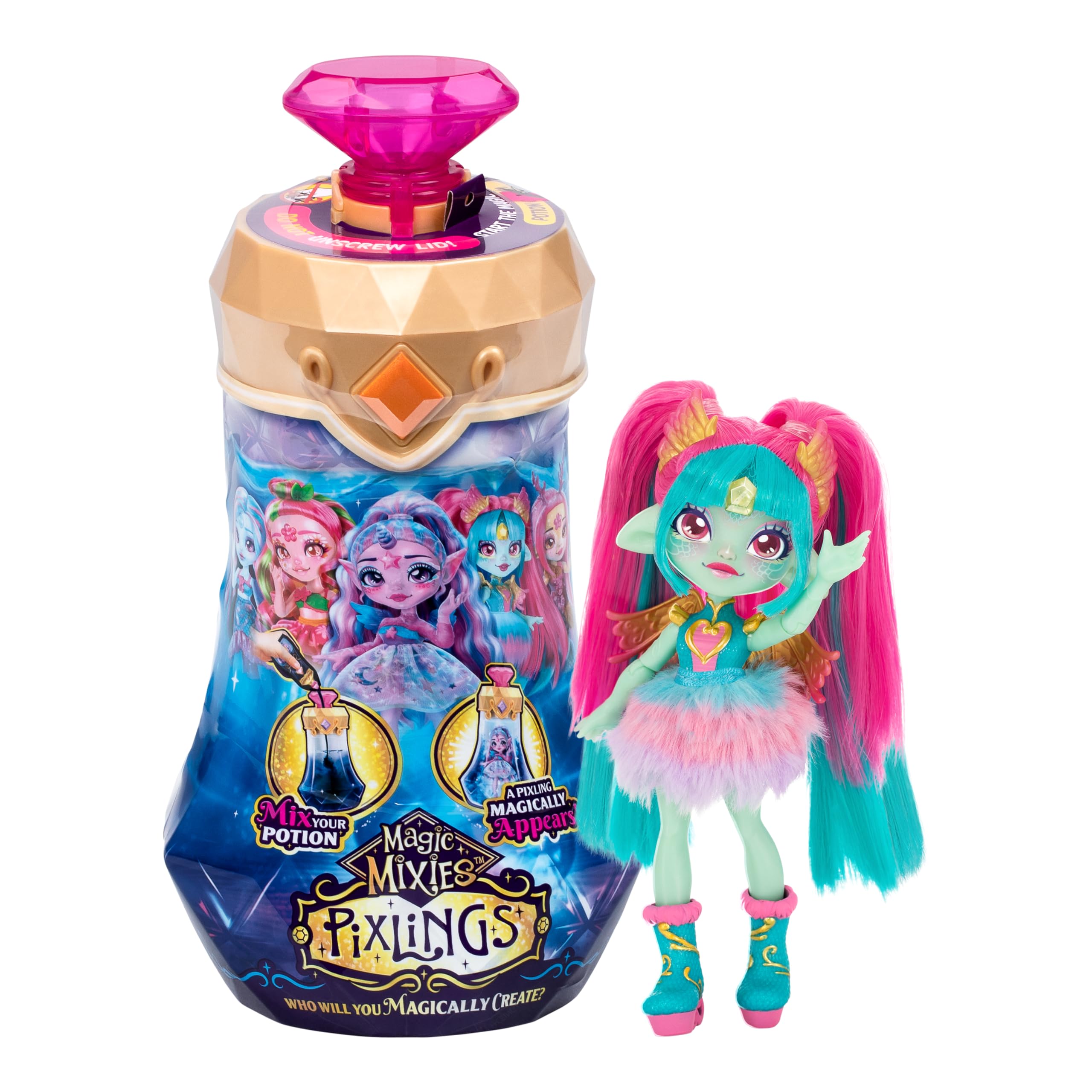 Magic Mixies Pixlings - Unicorn Pixling Doll with Magic Potion Reveal (6.5") 1