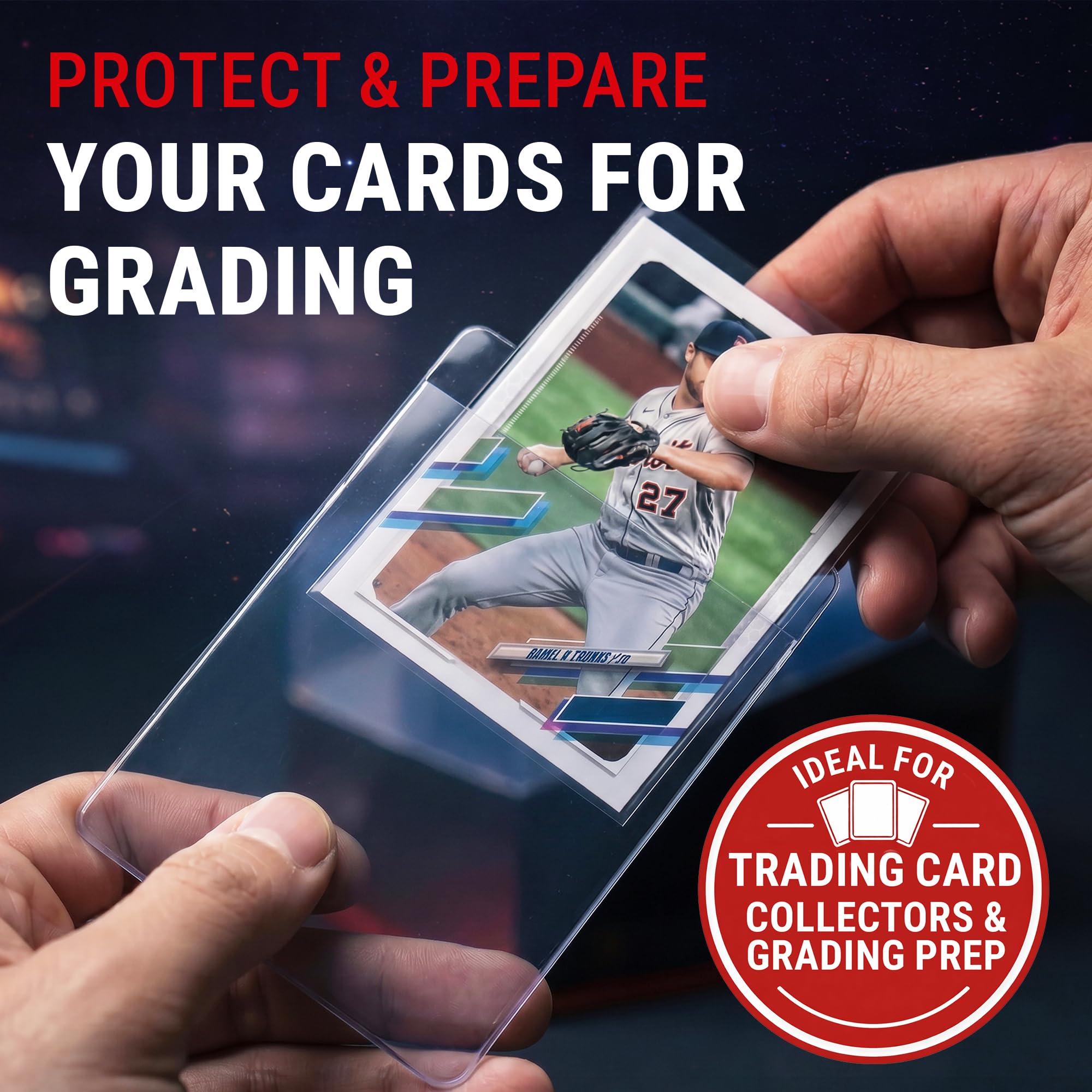 Ultra Pro Semi-Rigid Tall Card Sleeves - 200 Count | Grading Submission Ready | Holds Cards up to 3-3/16" x 4-1/4"