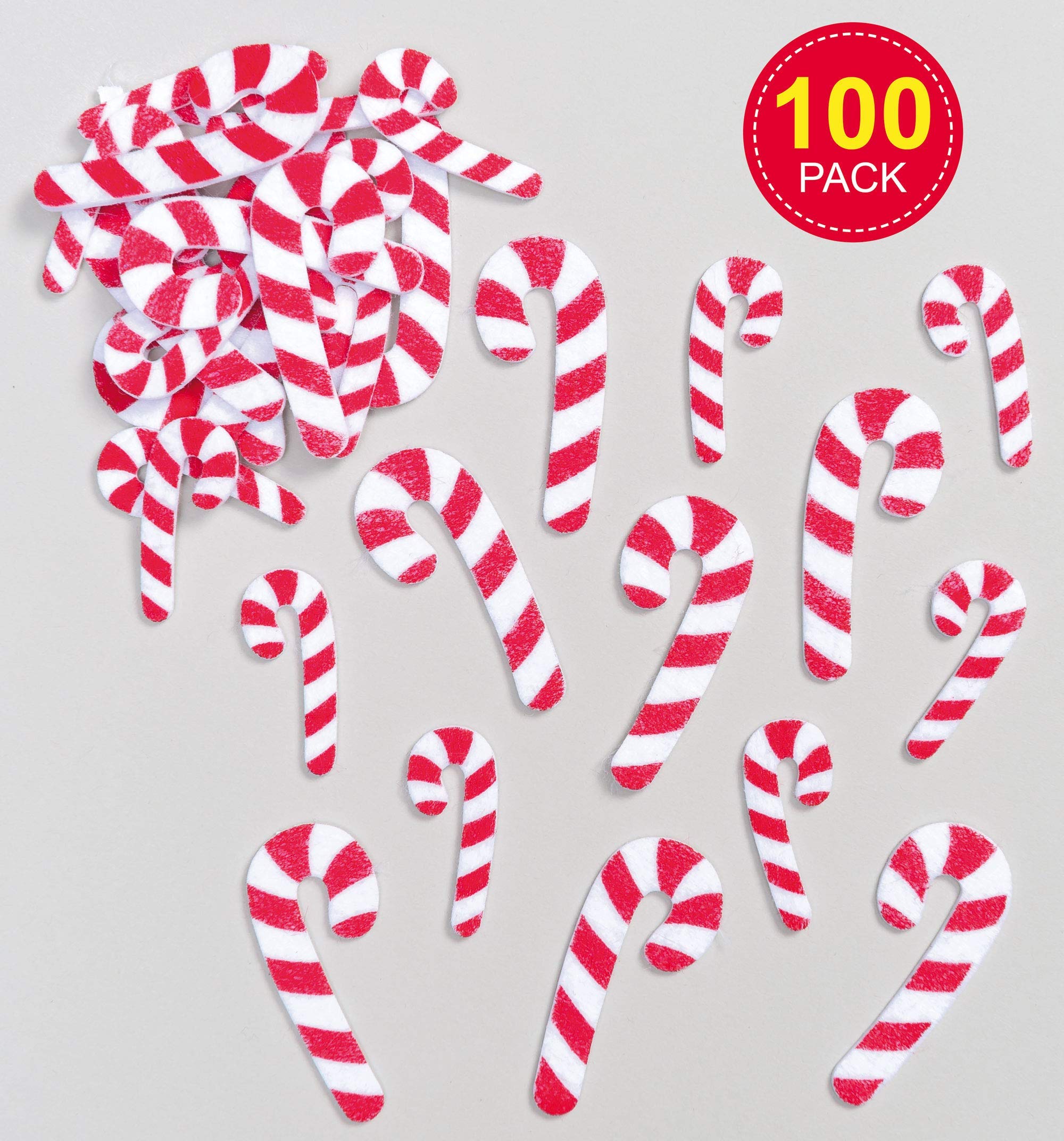 Baker Ross EF942 Candy Cane Felt Stickers - Assorted Pack of 100 4