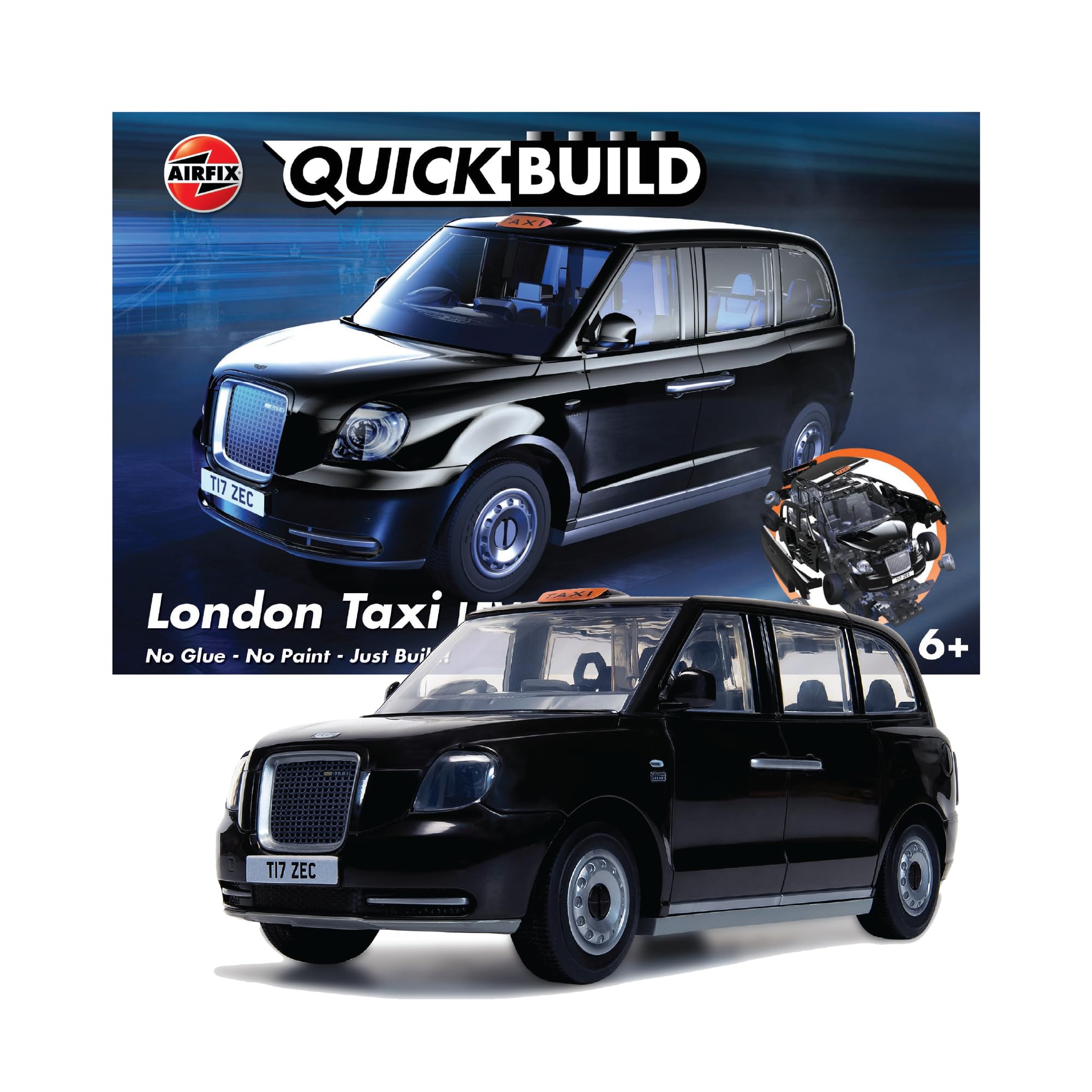 Airfix QUICKBUILD J6051 London Taxi Model Car Kit - Snap-Together Plastic Building Set for Kids 6+