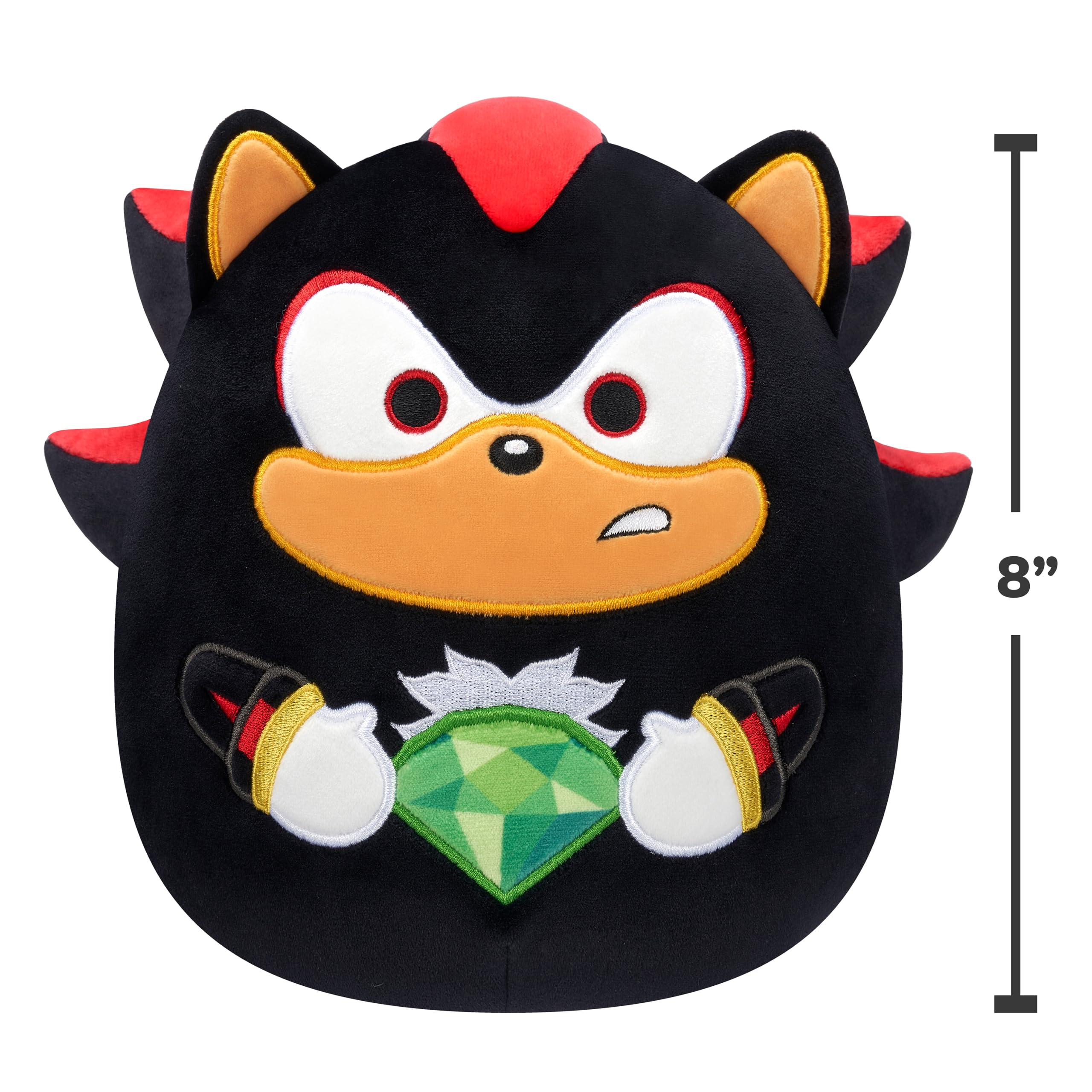Squishmallows 8-inch Shadow Holding Green Emerald - Sonic the Hedgehog Plush 8
