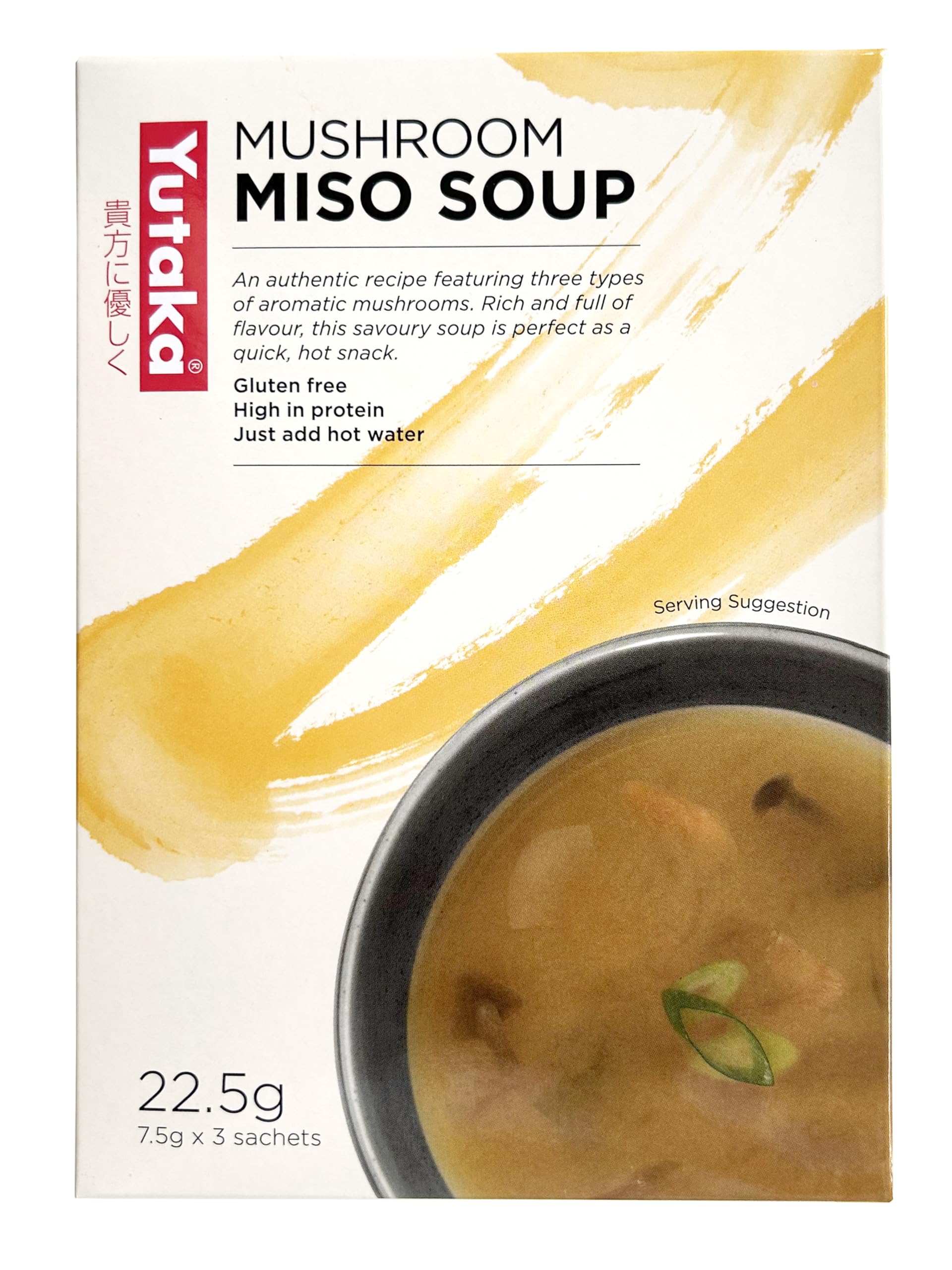 Yutaka - Mushroom Miso Soup Instant Mix (22.5g) | Rich Umami Japanese Soup with King Oyster, Oyster & Nameko Mushrooms 1