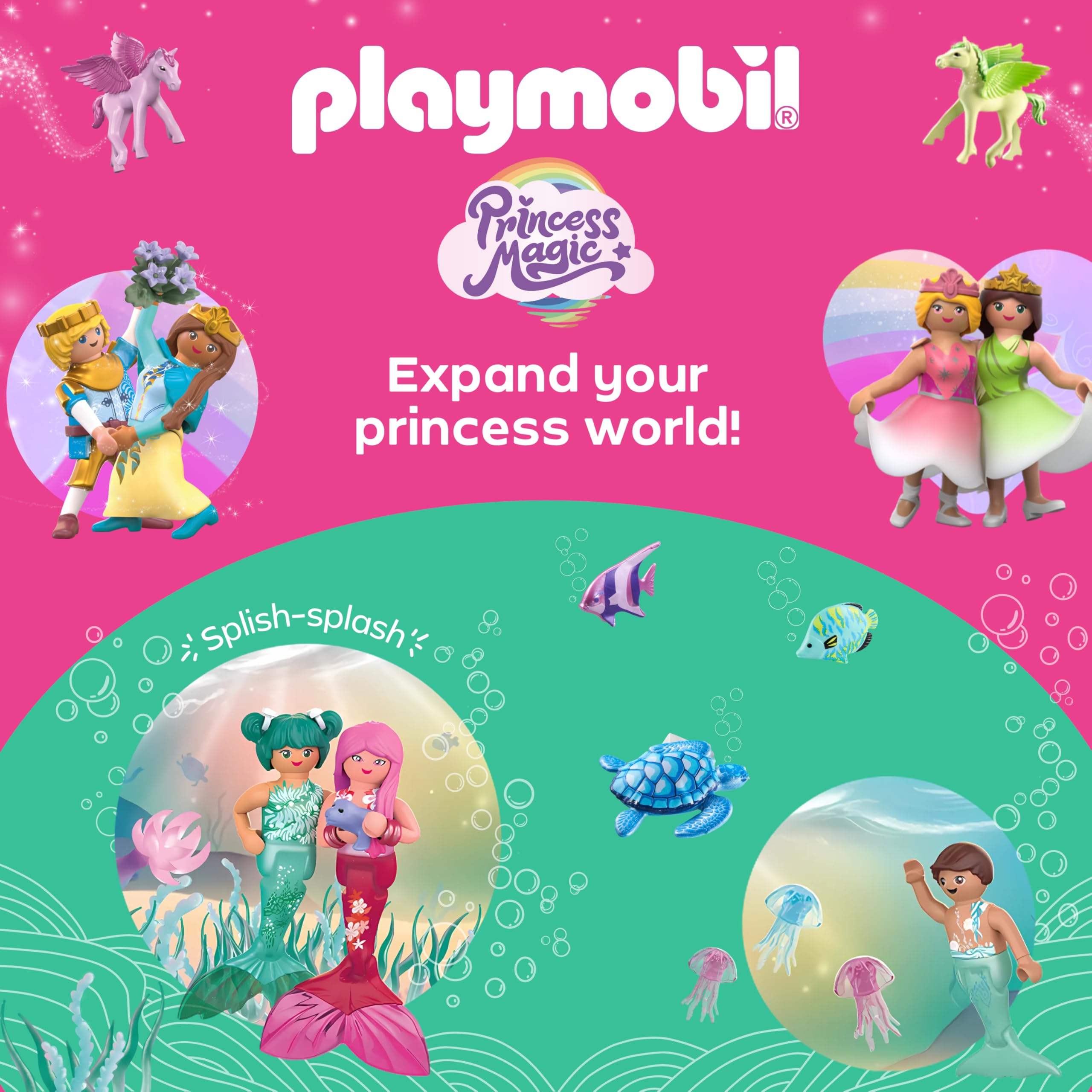 Playmobil | Magic Unicorns | Unicornio celeste con hada | Con detalles mágicos y accesorios intercambiables | Regalo perfecto para niños a partir de 4 años | 71841 3