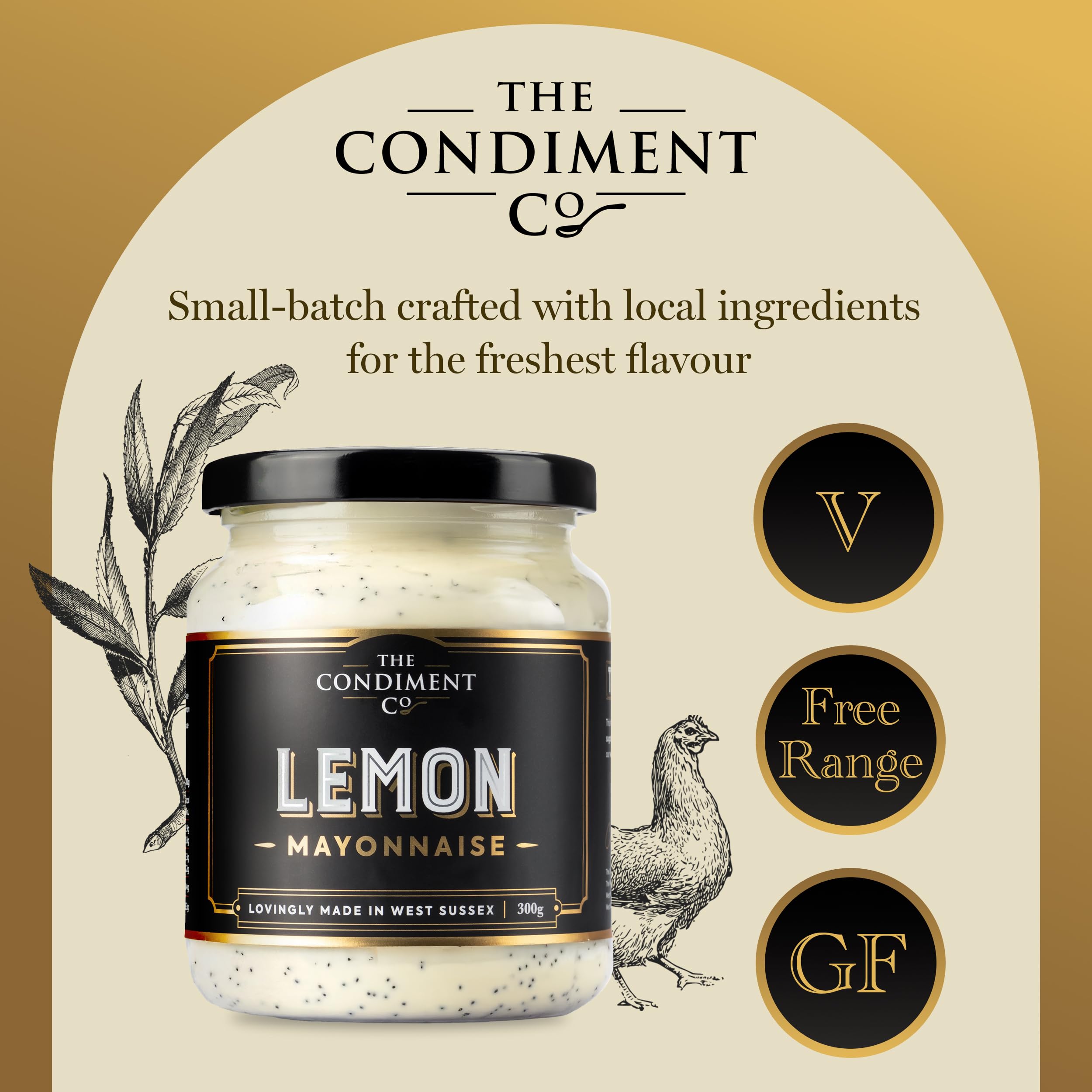 The Condiment Company Lemon Mayonnaise (300g Jar) - Free Range, Gluten Free 8