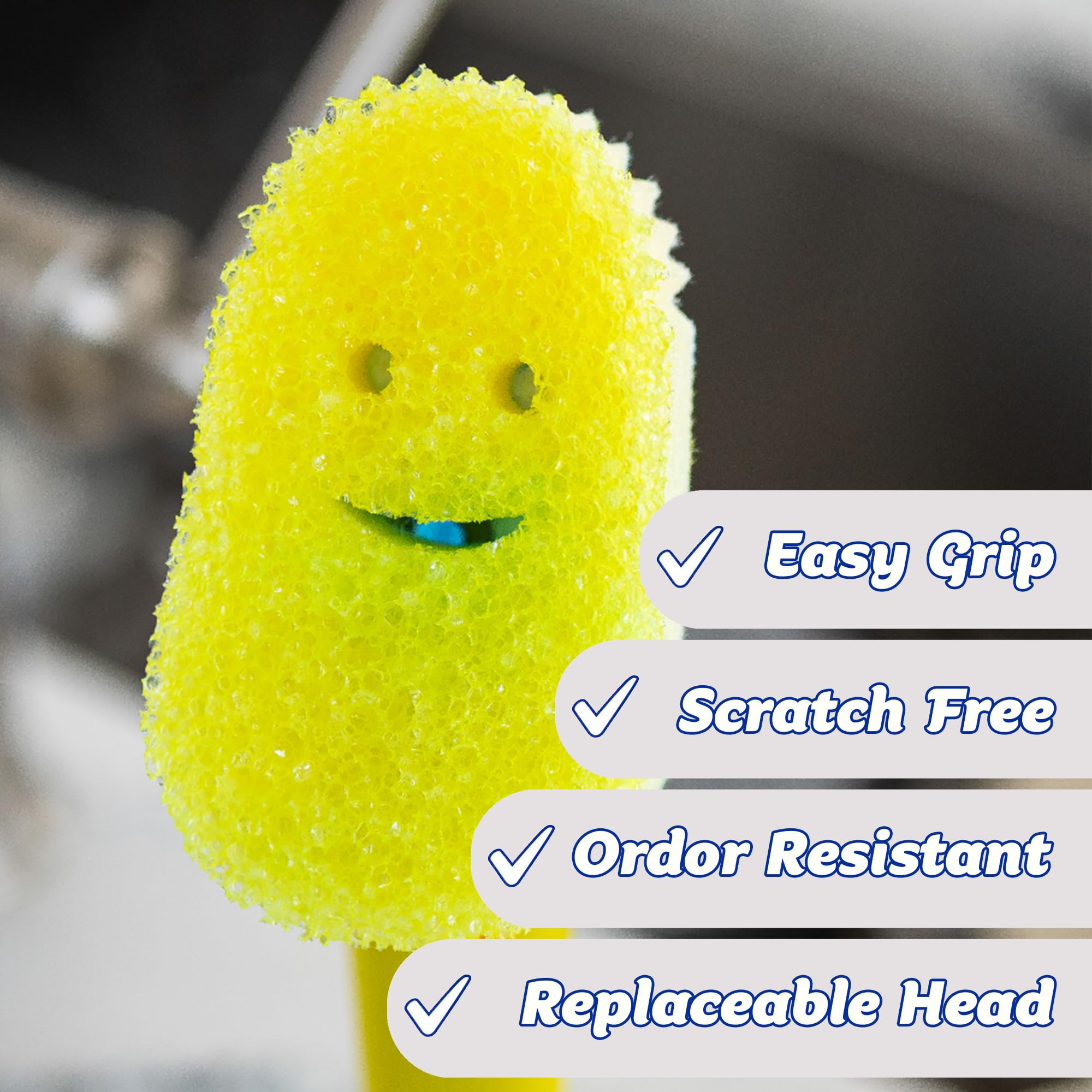 Scrub Daddy Dish Daddy Wand & Connector Head - Soap Dispensing Dish Brush with Replaceable Heads 8