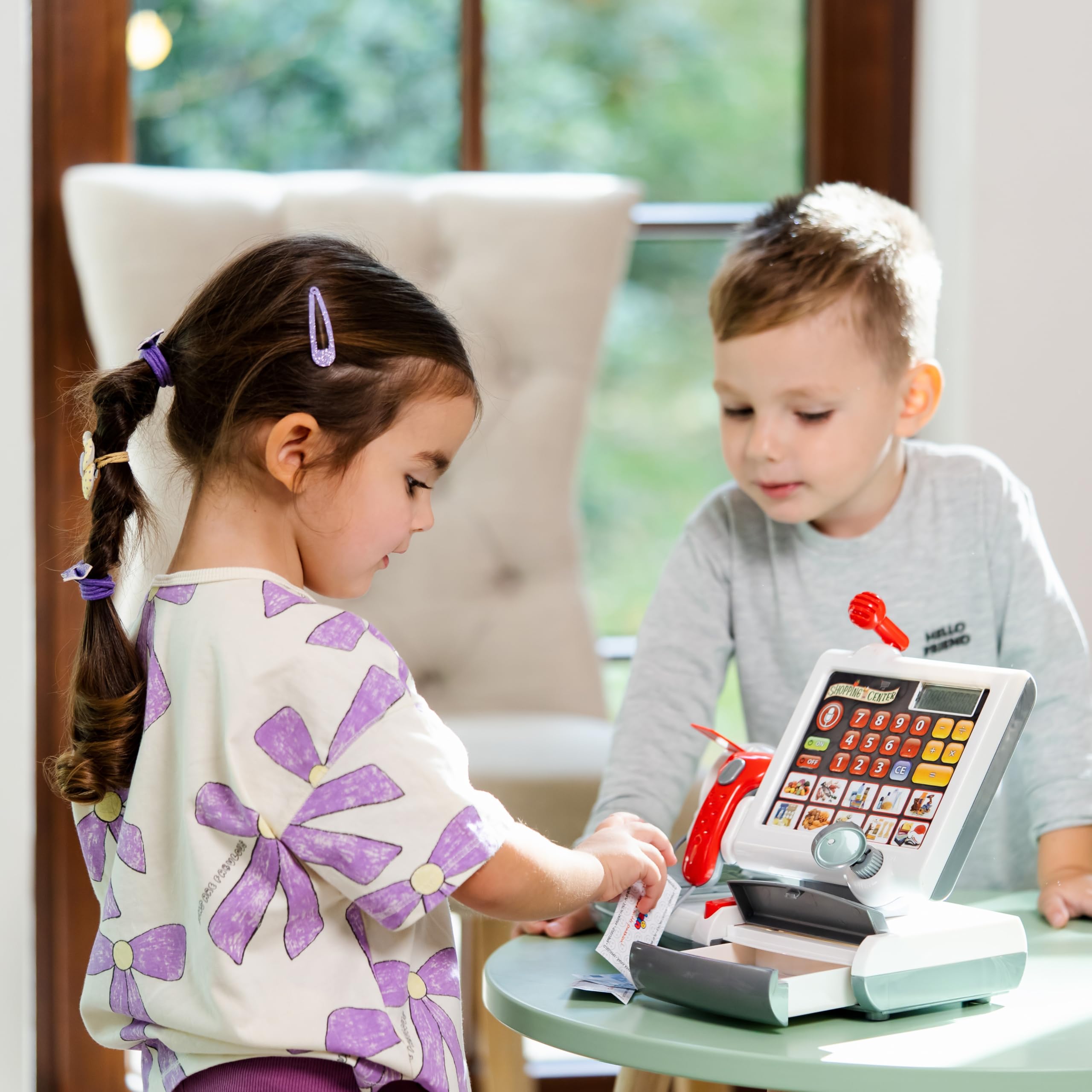 Theo Klein Toy Cash Register 9356 with Scanner, Scales, Light & Sound | Ages 3+