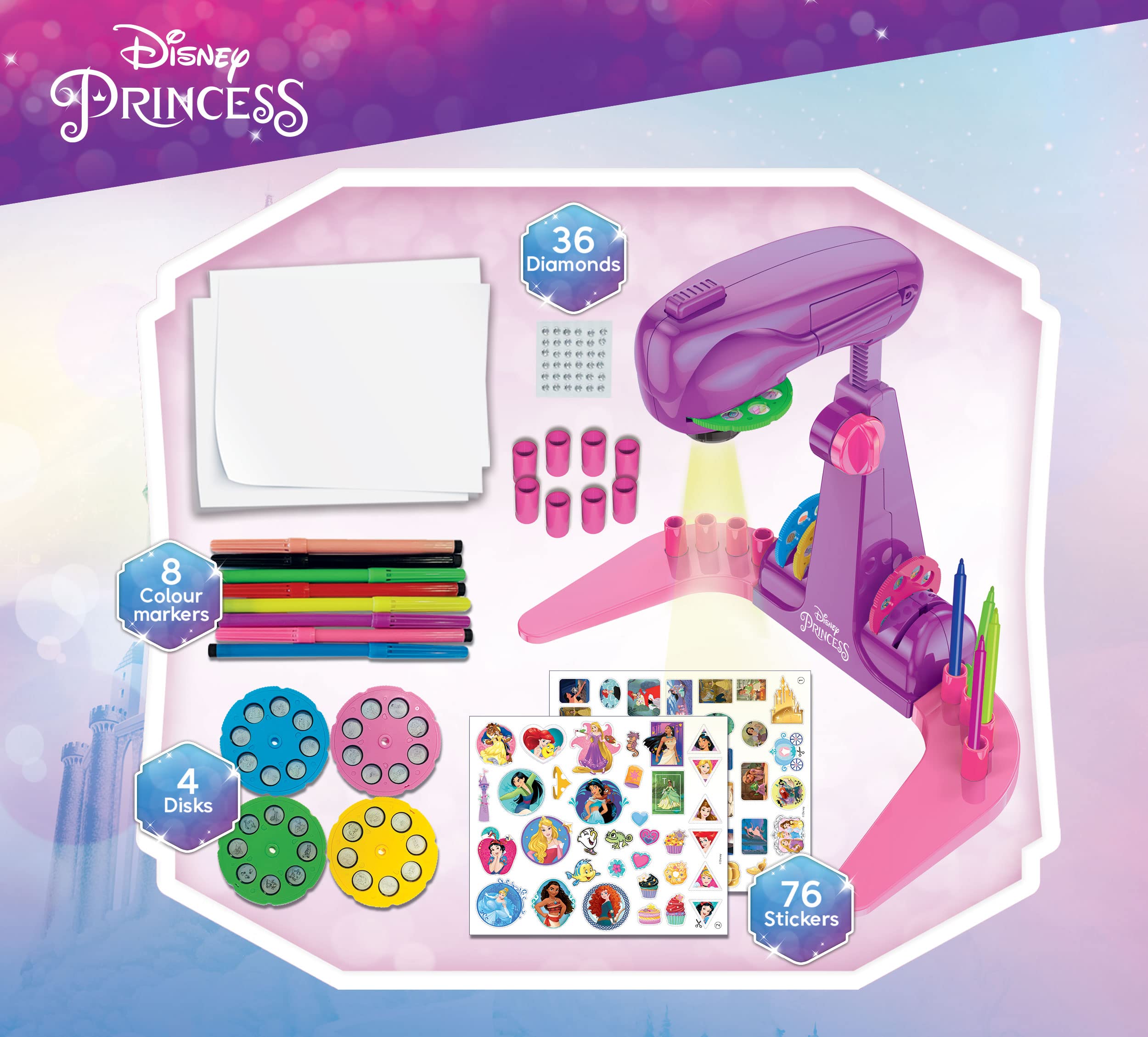 Liscianigiochi Disney Princess Projector Drawing Set - Learn to Draw with LED Projector (31490) 7