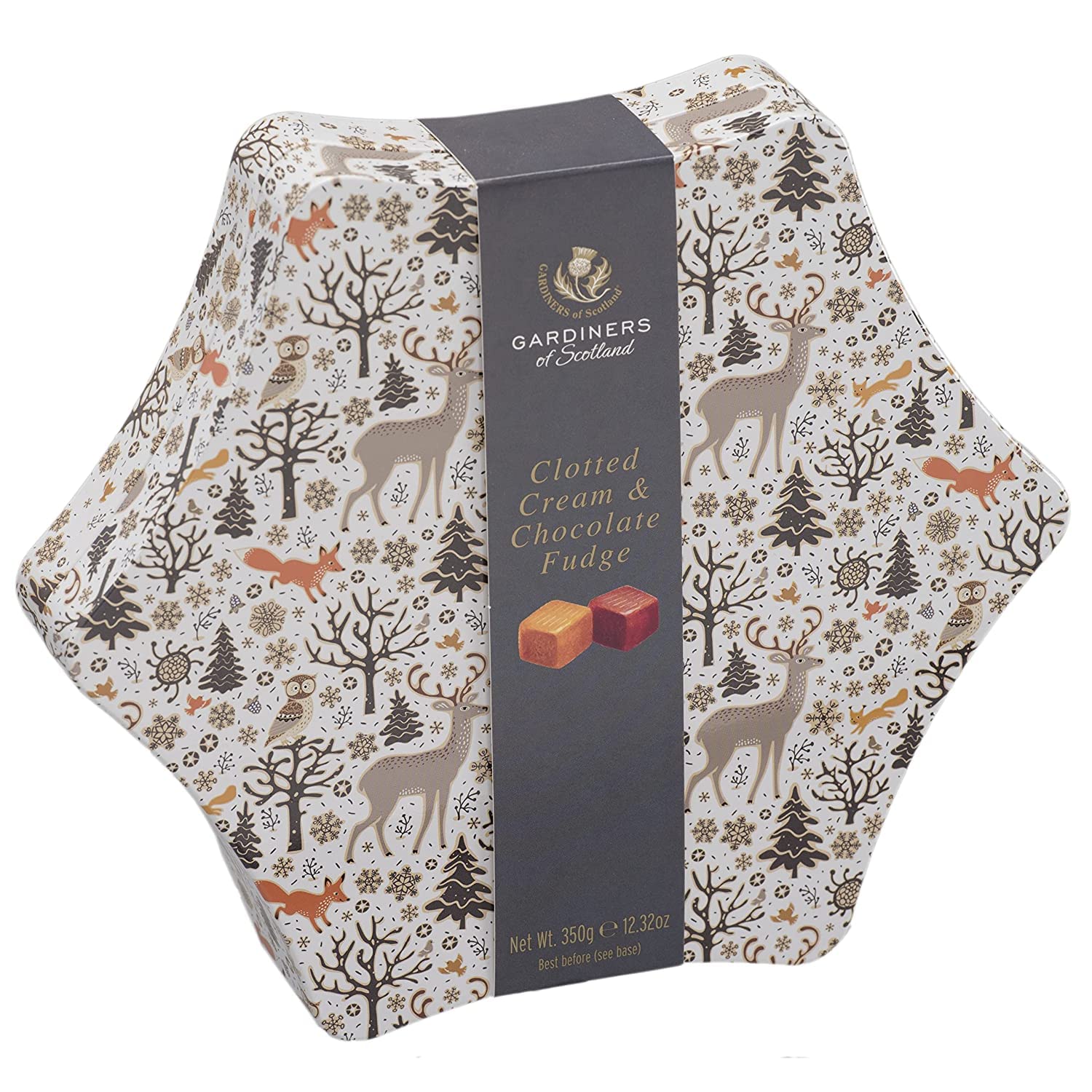 Gardiners of Scotland Clotted Cream & Chocolate Fudge Star Tin 350g