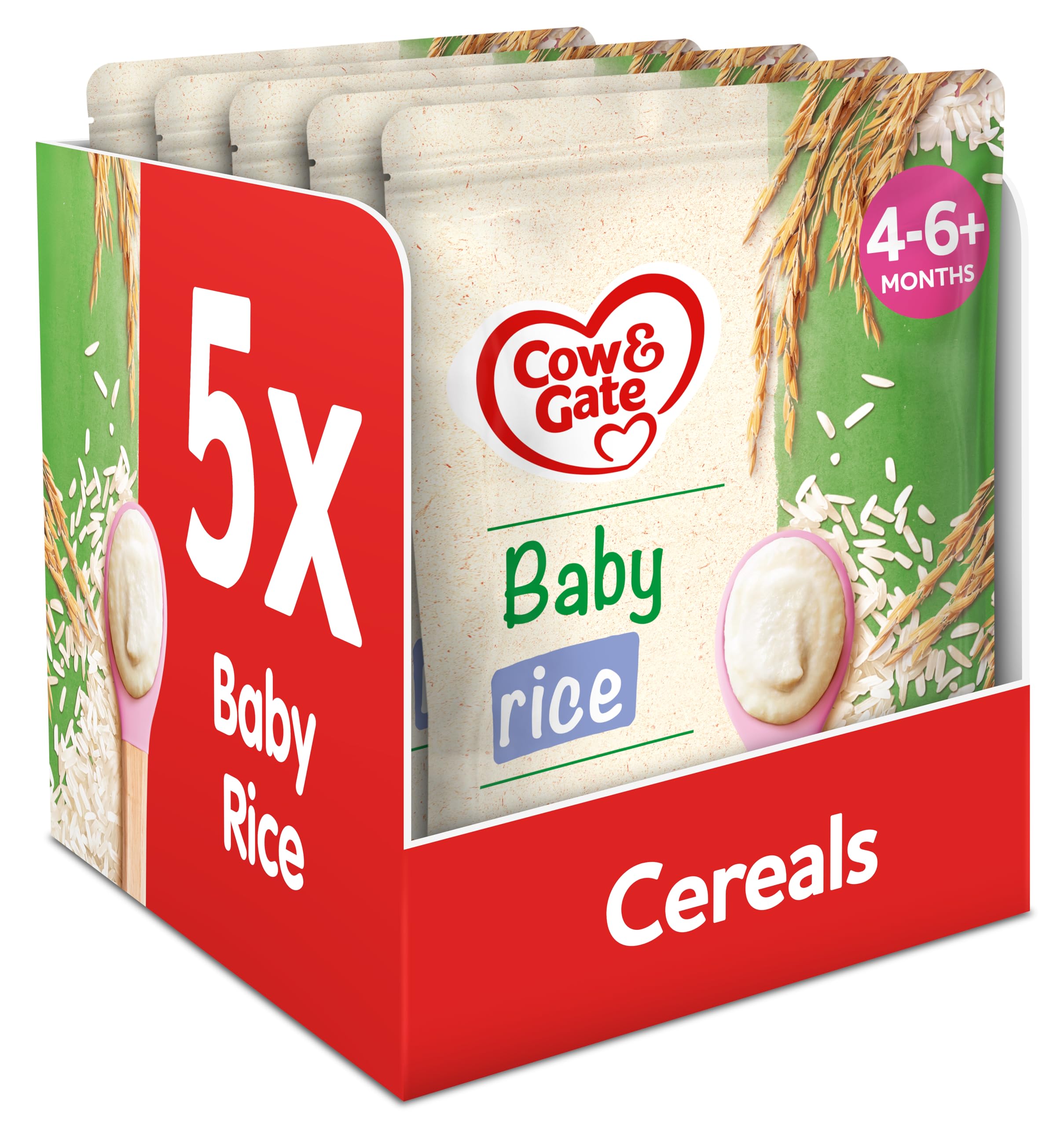 Cow & Gate Baby Rice Cereal for 4-6+ Months, 100g Pack of 5
