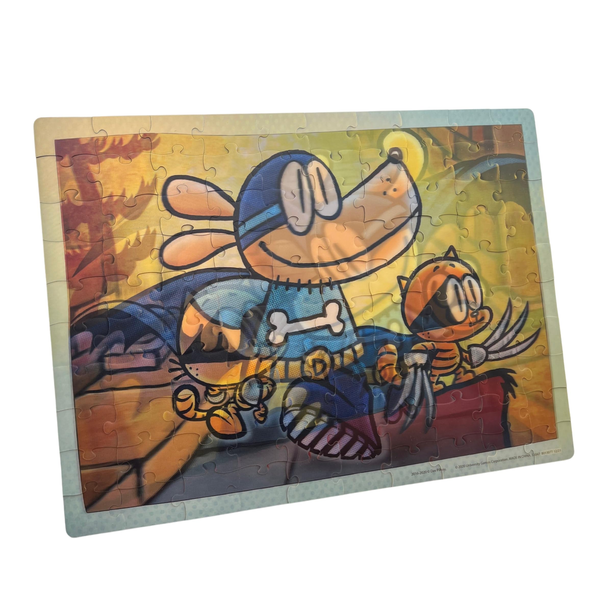 Dog Man Adventures 100 Piece Lenticular Jigsaw Puzzle - Fun Illusion Puzzle for Kids 9