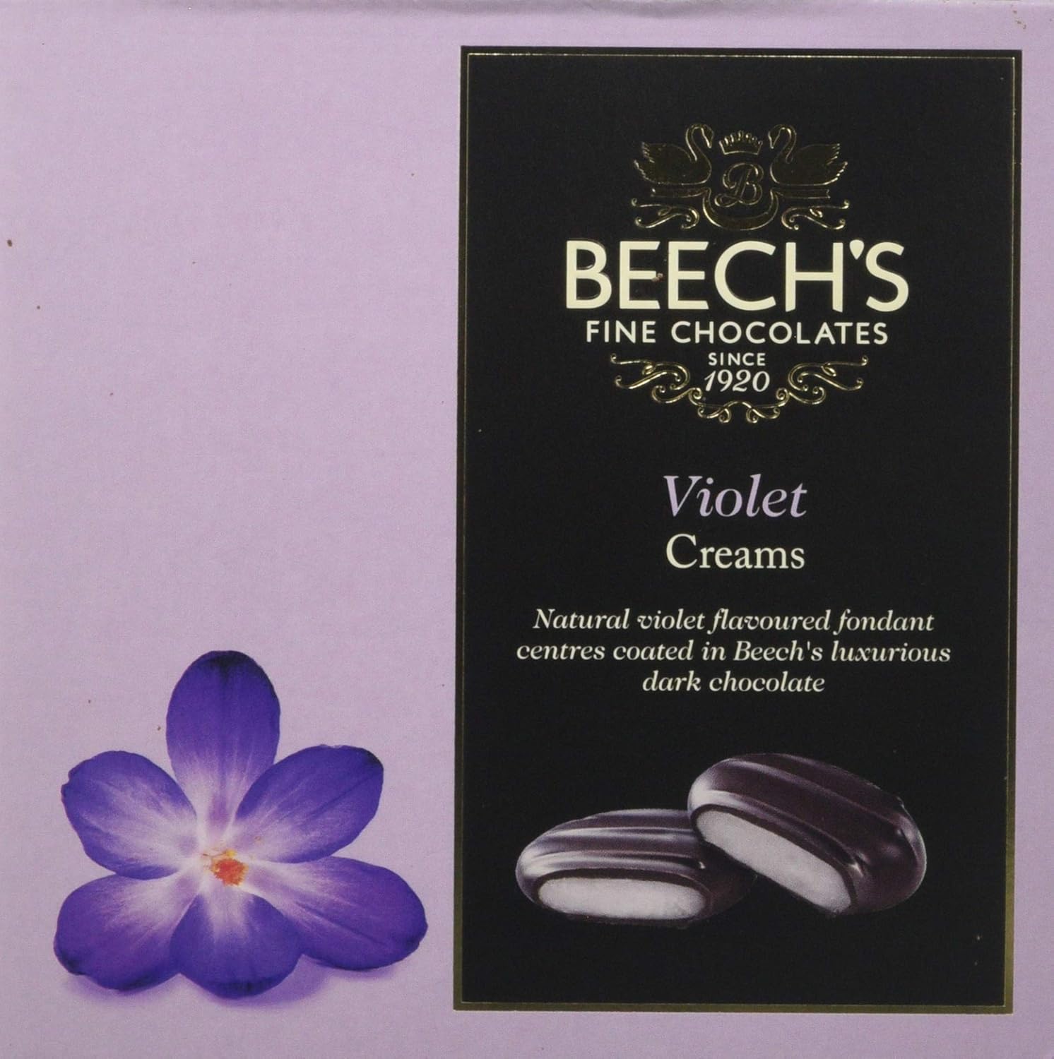 Beech's Violet Creams 90g - Dark Chocolate Covered Violet Fondants 1