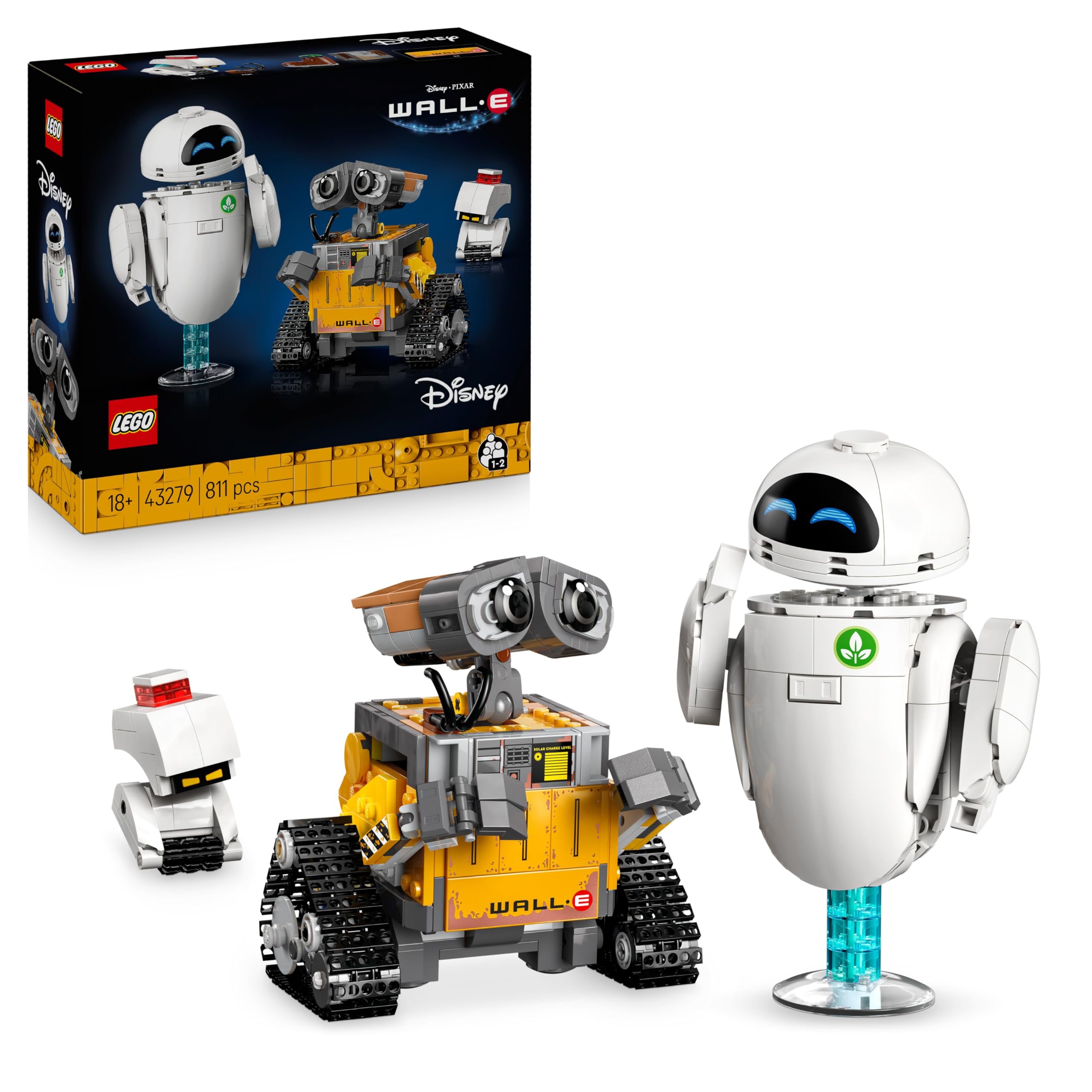 LEGO Disney Pixar WALL-E and EVE Building Set - 811-Piece Display Model for Adults 1