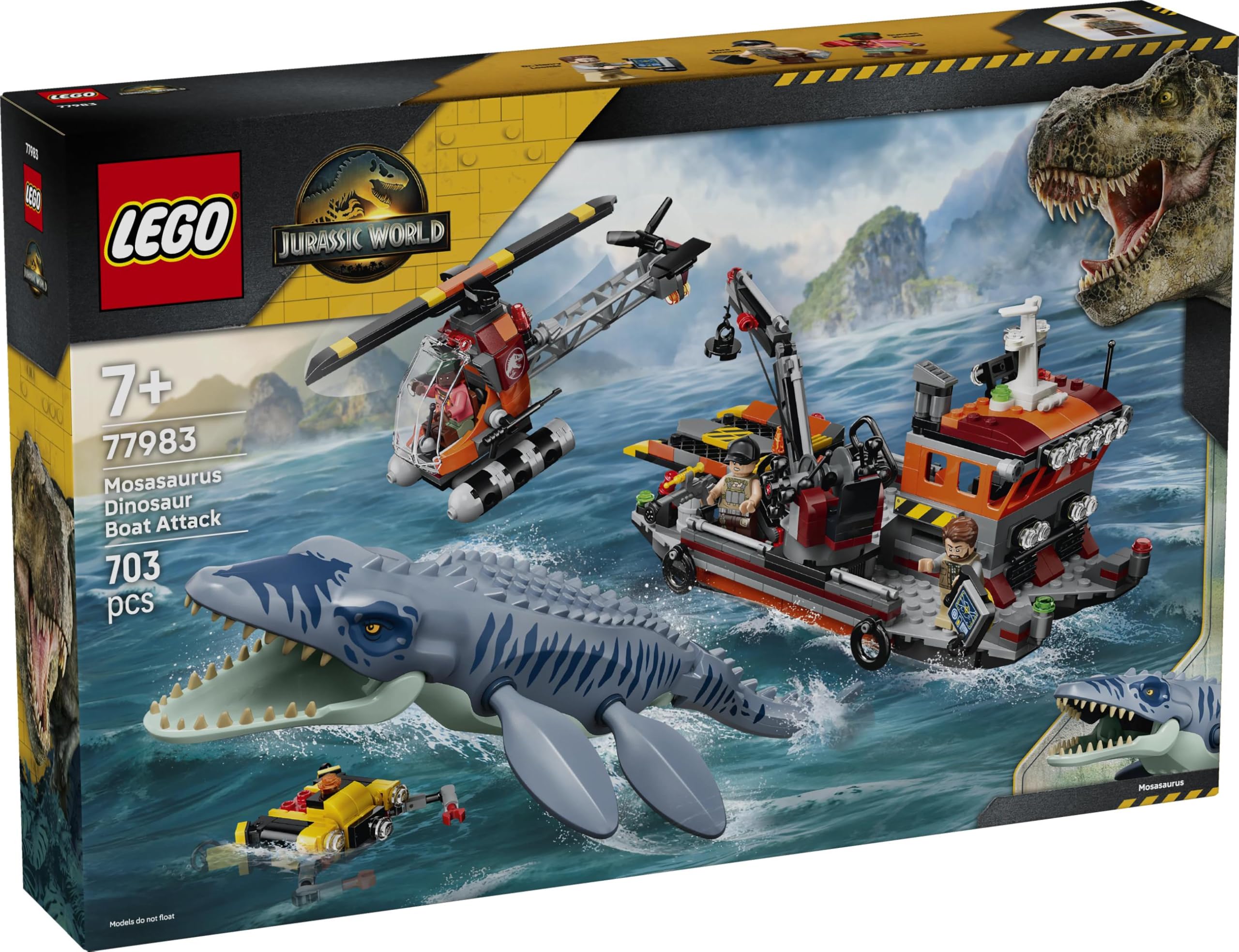 LEGO Jurassic World Mosasaurus Dinosaur Boat Attack Building Set (7+) - 77983 8
