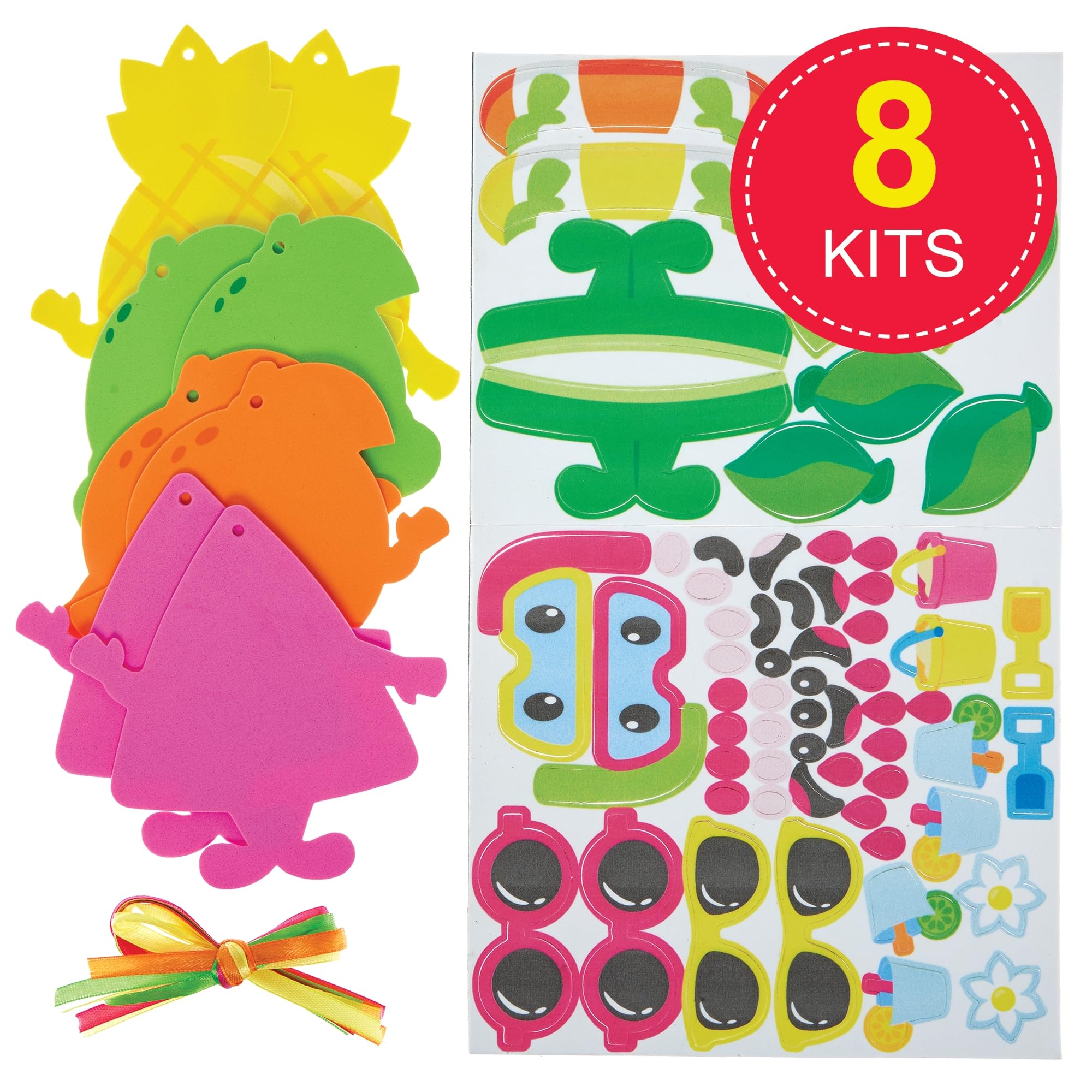 Baker Ross Summer Fruit Mix & Match Decoration Kits - Pack of 8 Foam Craft Kits 2