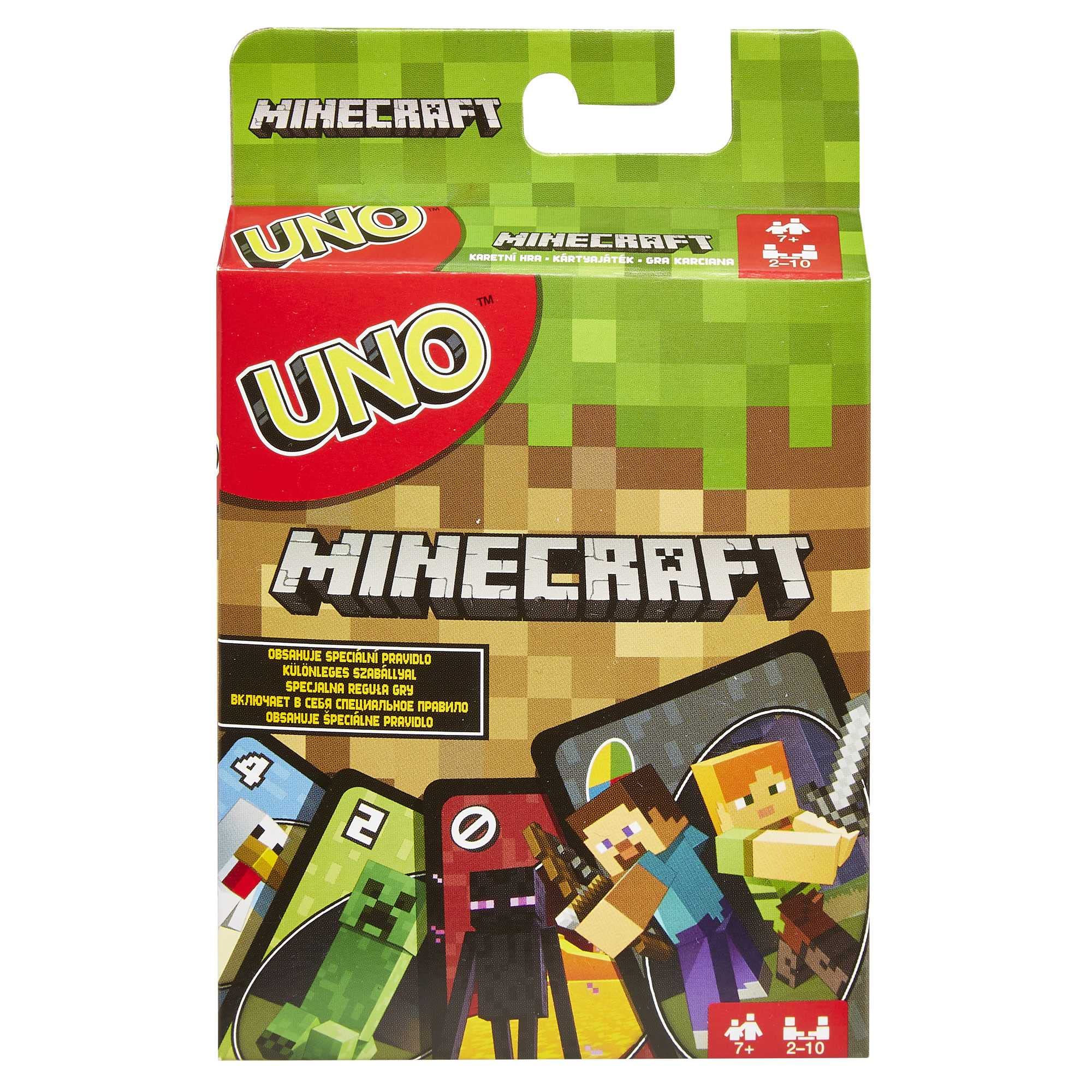 Mattel Games Uno Minecraft Card Game - Special Creeper Rule Card | Multilingual | Unisex Children