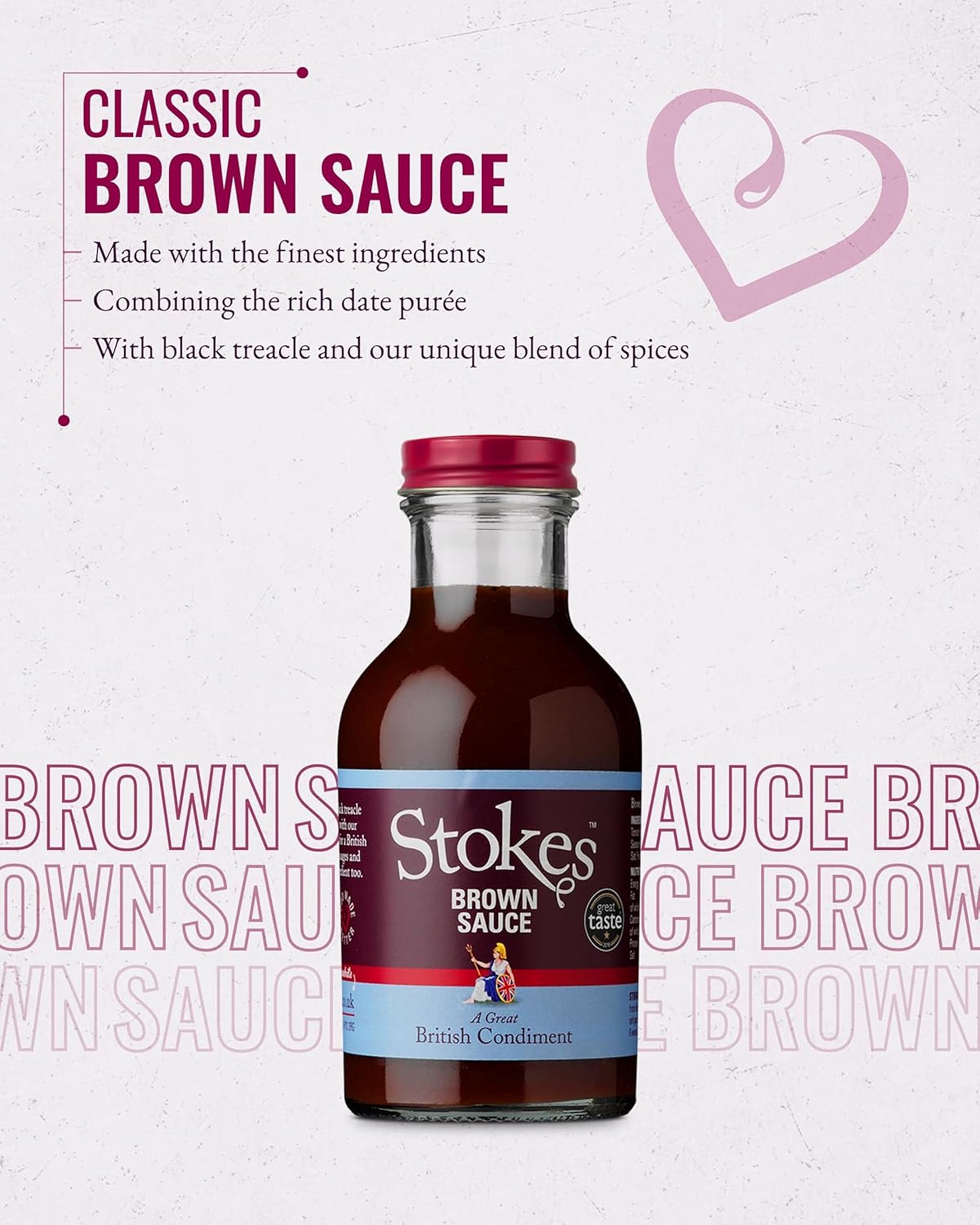 Stokes Real Brown Sauce 3PK, Rich & Spicy Brown Sauce, 320g Glass Bottle, Award-Winning, Sweet & Tangy, Perfect for Bacon Sandwiches 7