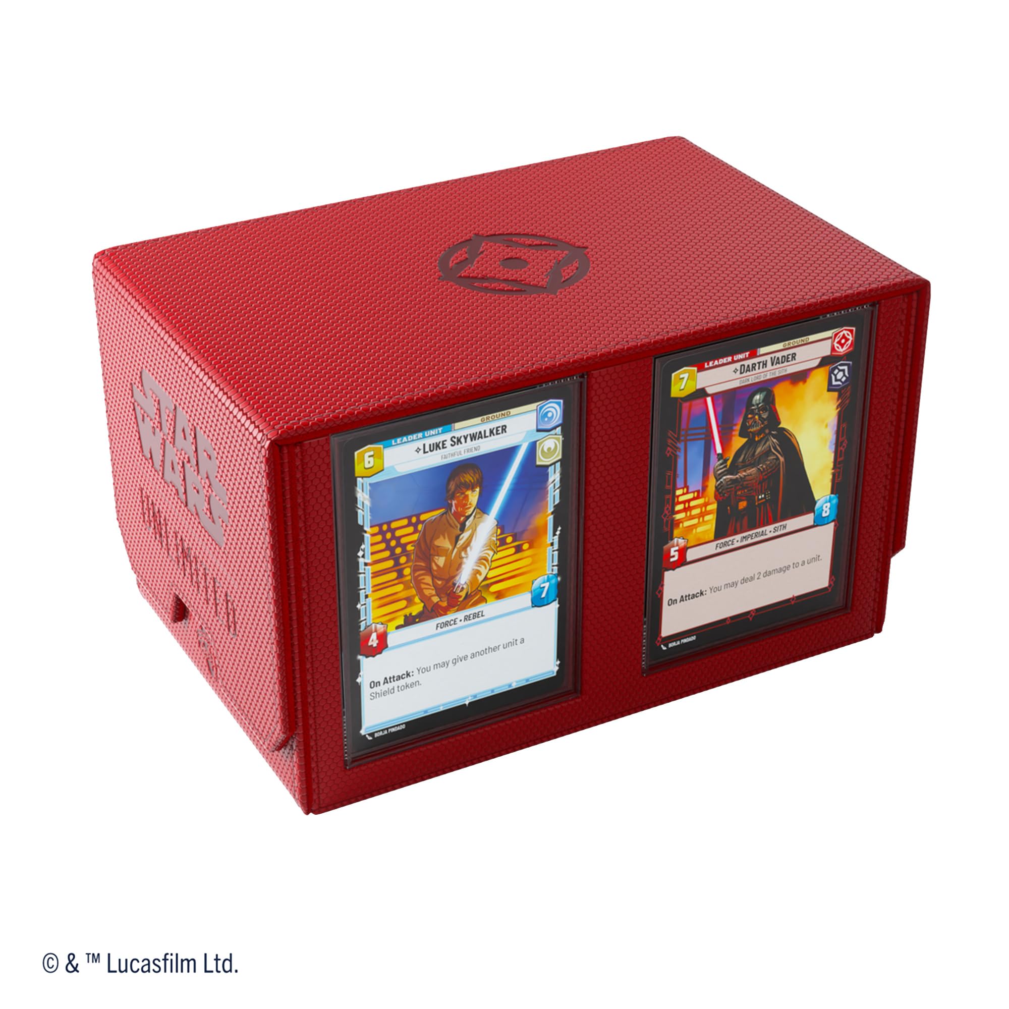 Gamegenic Star Wars Unlimited Double Deck Pod - Red | Holds 2 Double-Sleeved Decks | Includes 2 Detachable Slide Cases 2