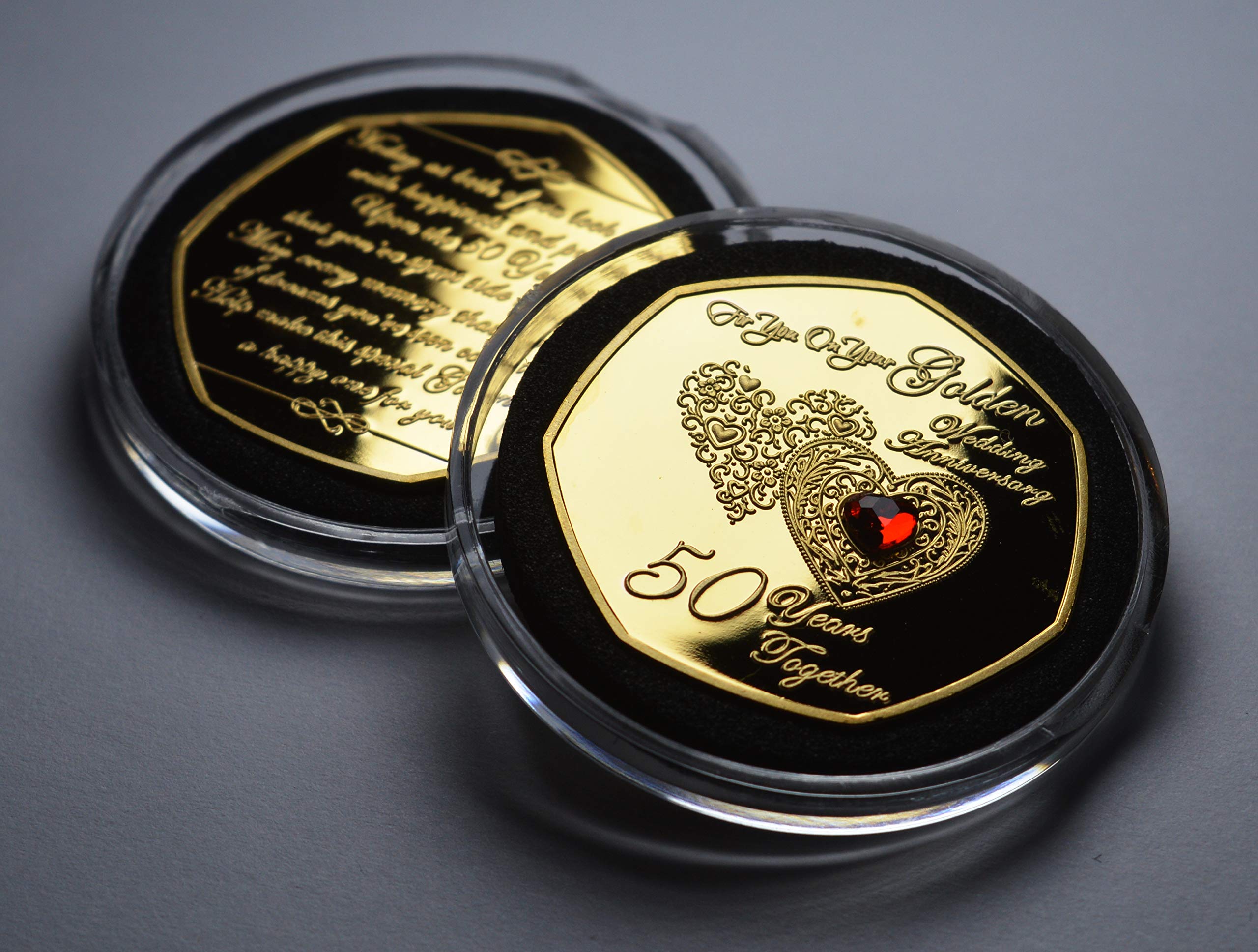 The Commemorative Coin Company 50th Golden Wedding Anniversary 24ct Gold Coin Set 1