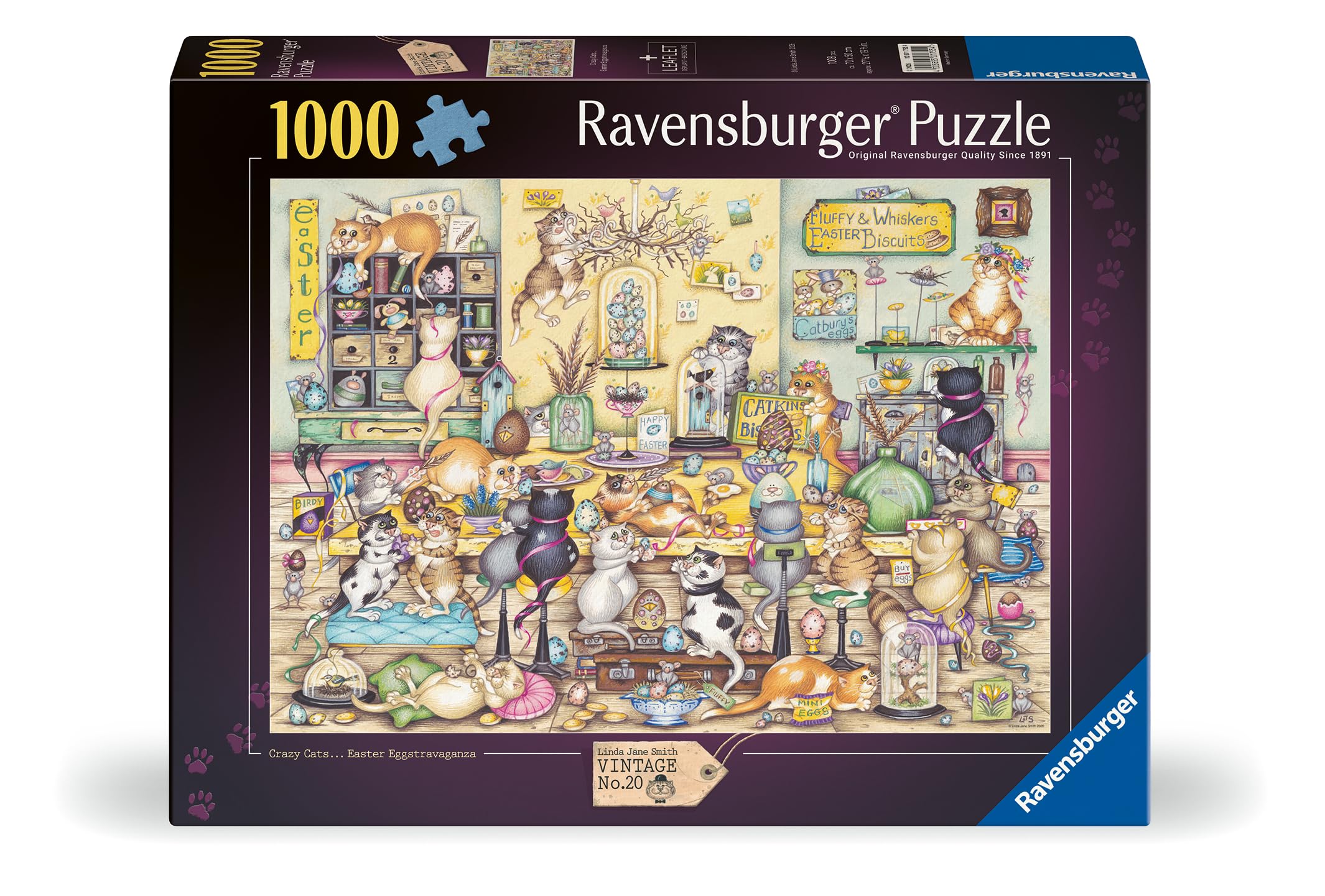 Ravensburger Linda Jane Smith Crazy Cats No.20: Easter Eggstravaganza 1000 Piece Jigsaw Puzzle