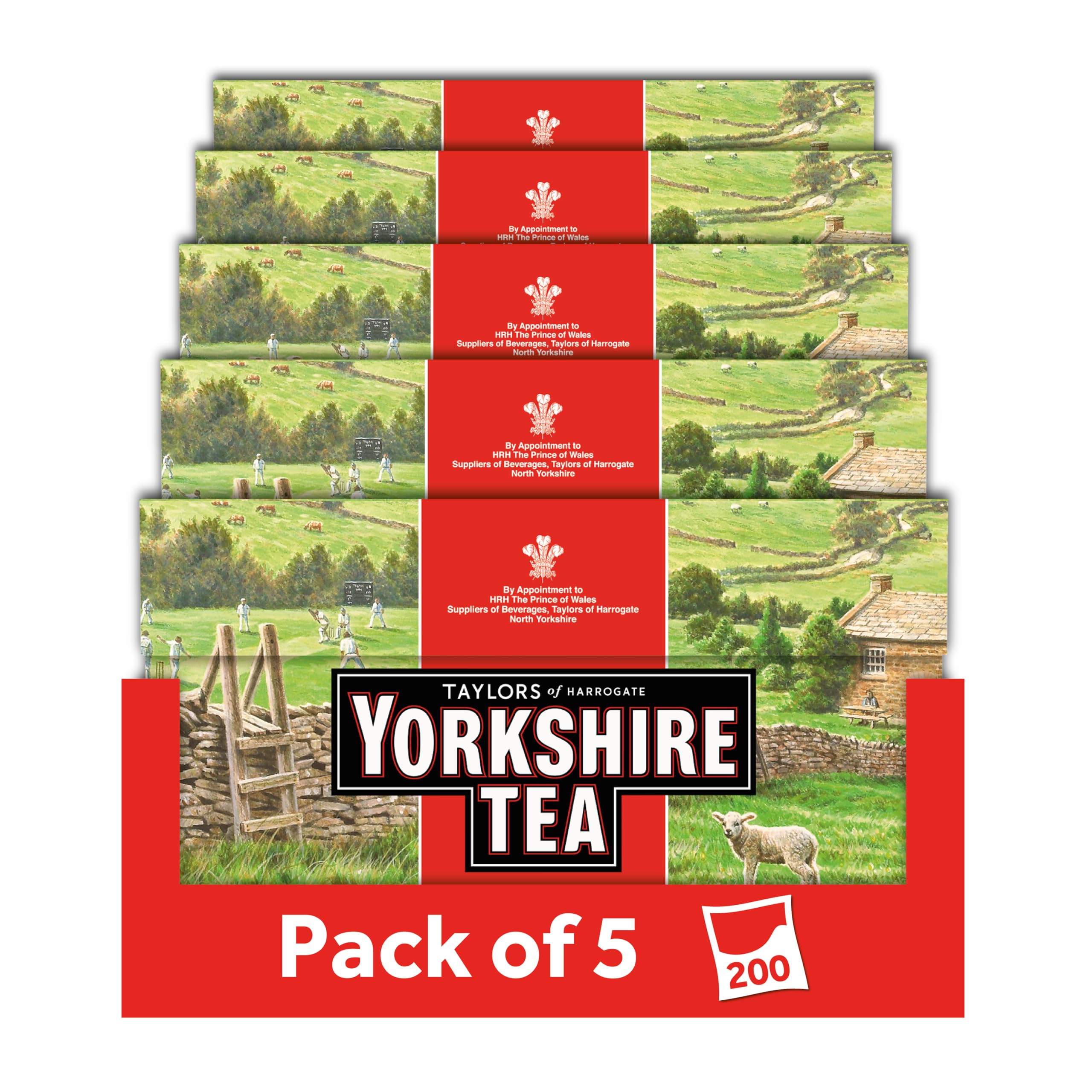 Yorkshire Tea 5 Boxes of 40 Tea Bags (200 Total) - Rich, Full-Bodied Black Tea Blend 1