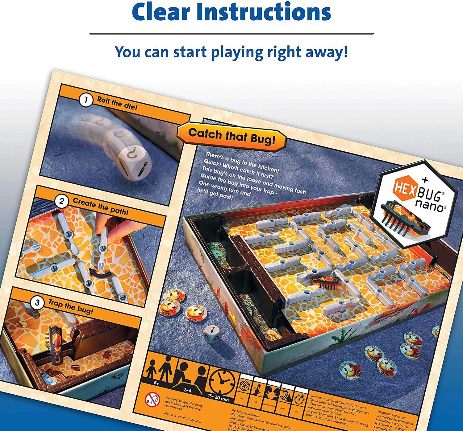 Ravensburger Bugs in the Kitchen Board Game for Kids Age 6 and Up - 2 to 4 Players with HEXBUG Nano 11