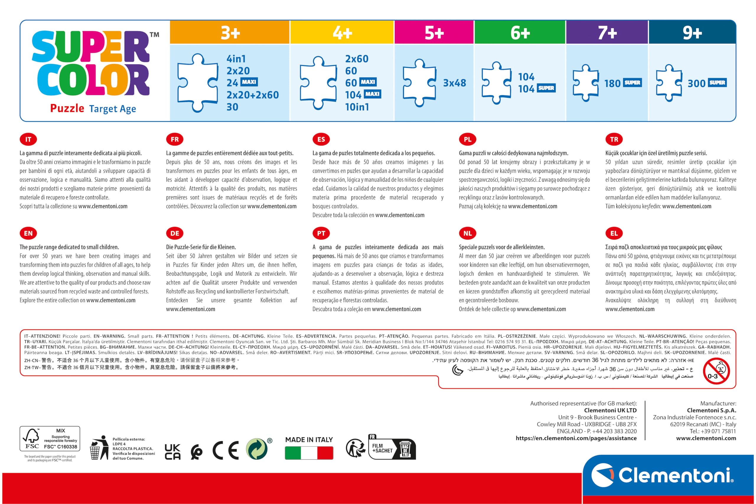 Clementoni Hotwheels 24-Piece Maxi Supercolor Puzzle for Kids 3-5 Years 8