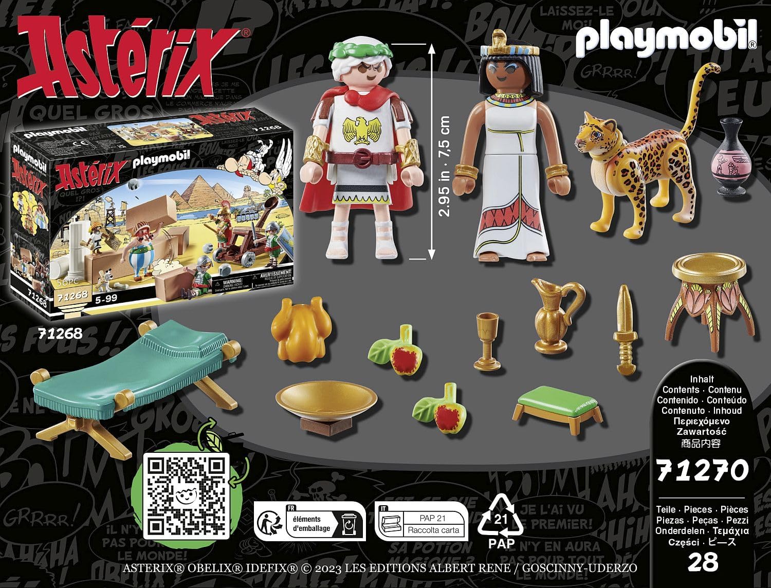 Playmobil 71270 Asterix: Caesar & Cleopatra with Leopard Playset - Ages 5+ 5