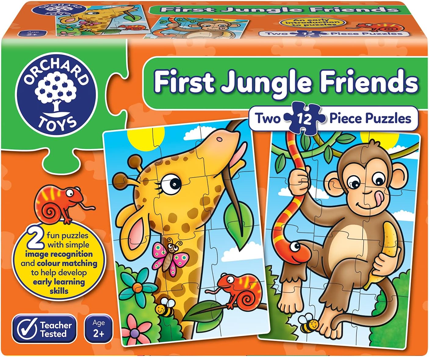 Orchard Toys First Jungle Friends Jigsaw Puzzle - 12-Piece Educational Puzzle for Toddlers 2+ 1