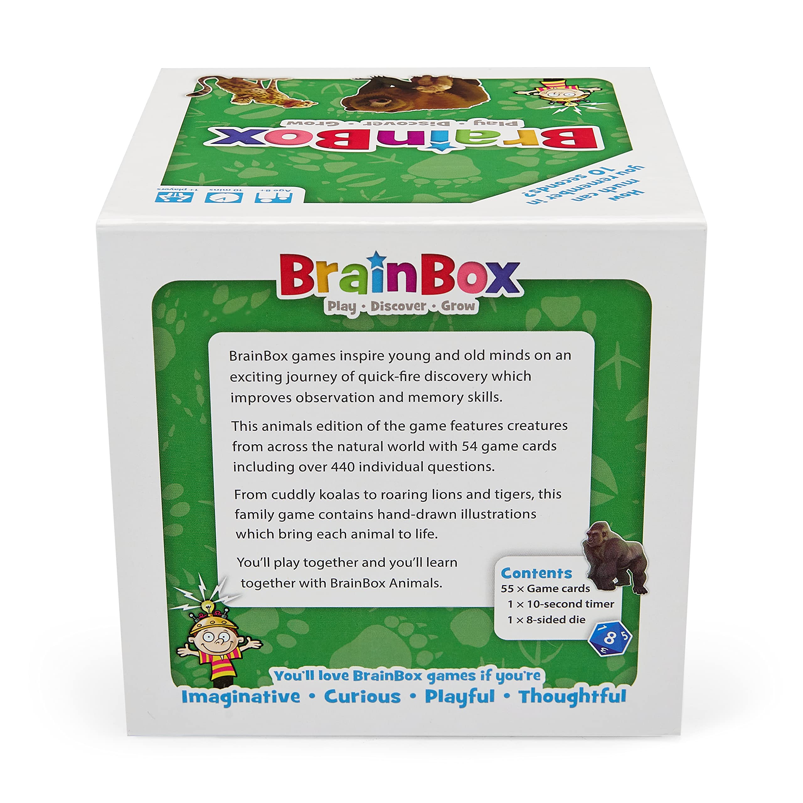 Brain Box Animals Dedicated Deck Card Game | Ages 8+ | 1+ Players | 10 Min Play Time