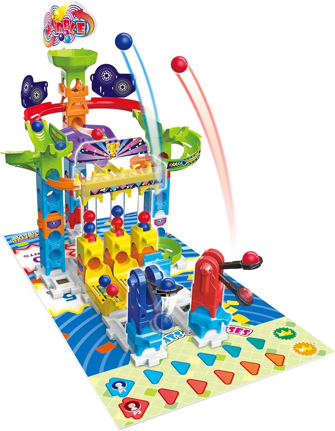 VTech Marble Rush Game Zone Construction Set with 12 Marbles and 62 Build Pieces 1