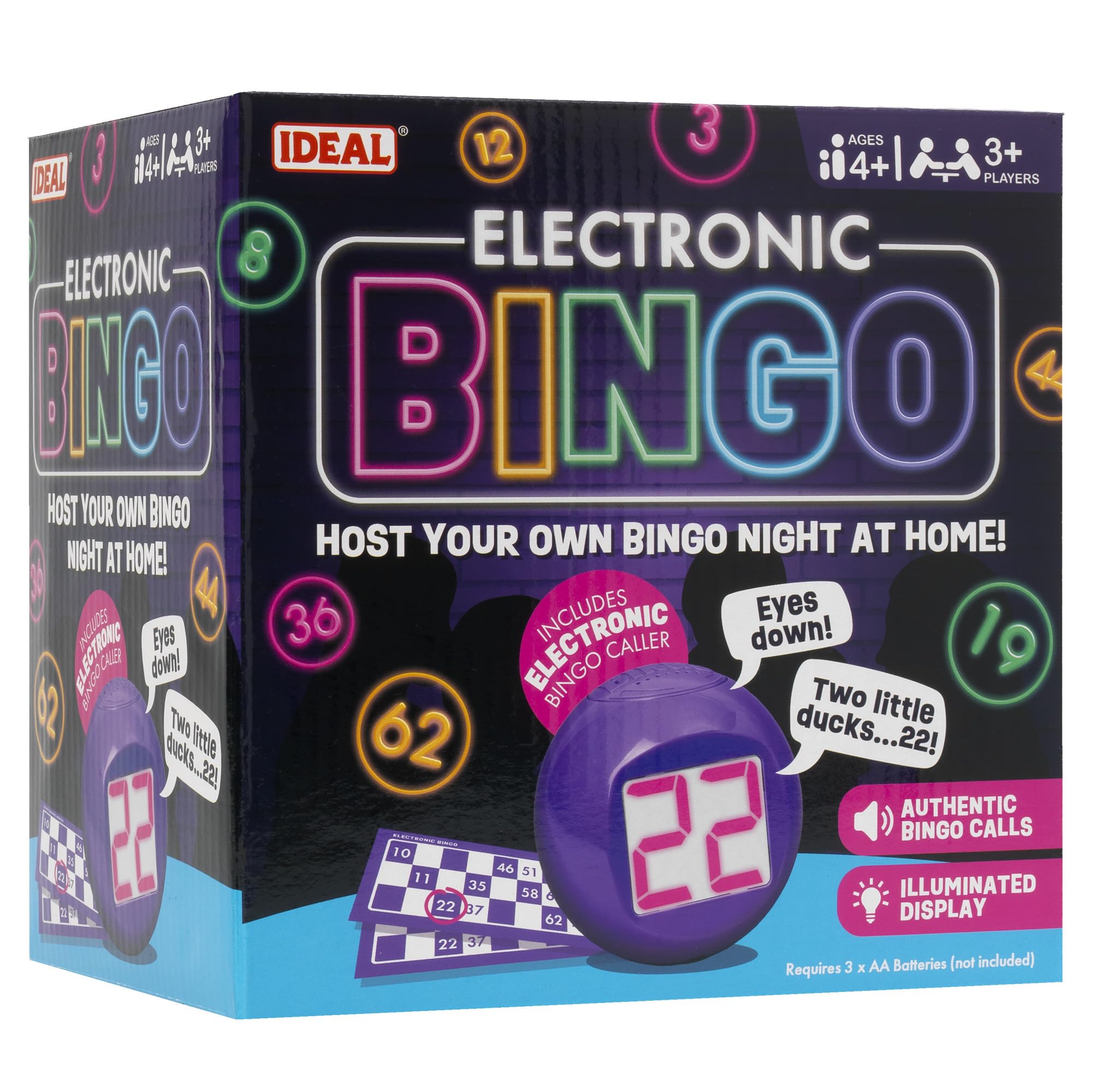 Ideal Electronic Bingo Machine - Host Family Bingo Night with 4 Games & Illuminated Display 1