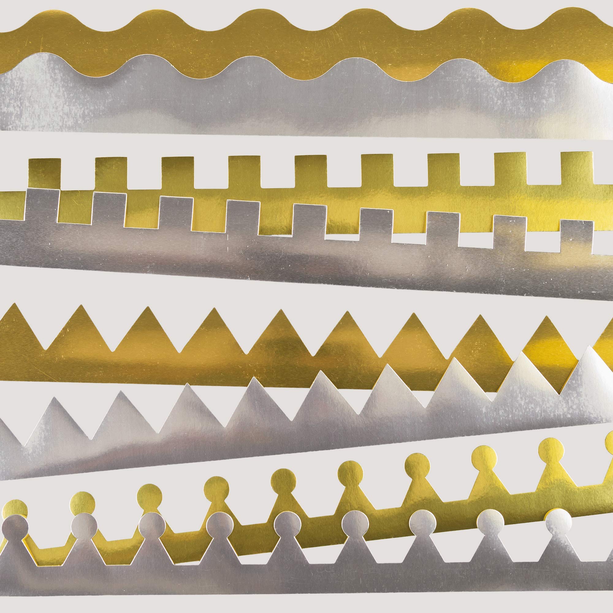 Baker Ross EV299 Metallic Card Crowns - Pack of 12 | Adjustable 57cm | Gold & Silver 6