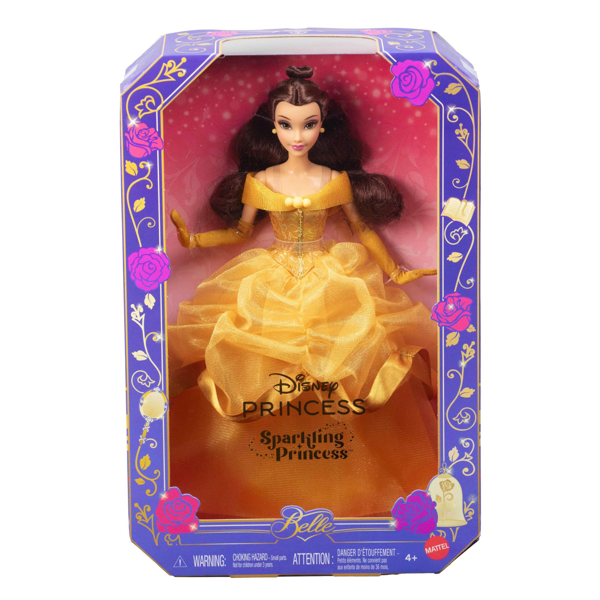 Mattel Disney Princess Belle Sparkling Princess Fashion Doll with Removable Gown & Accessories | Ages 4Y+ 7