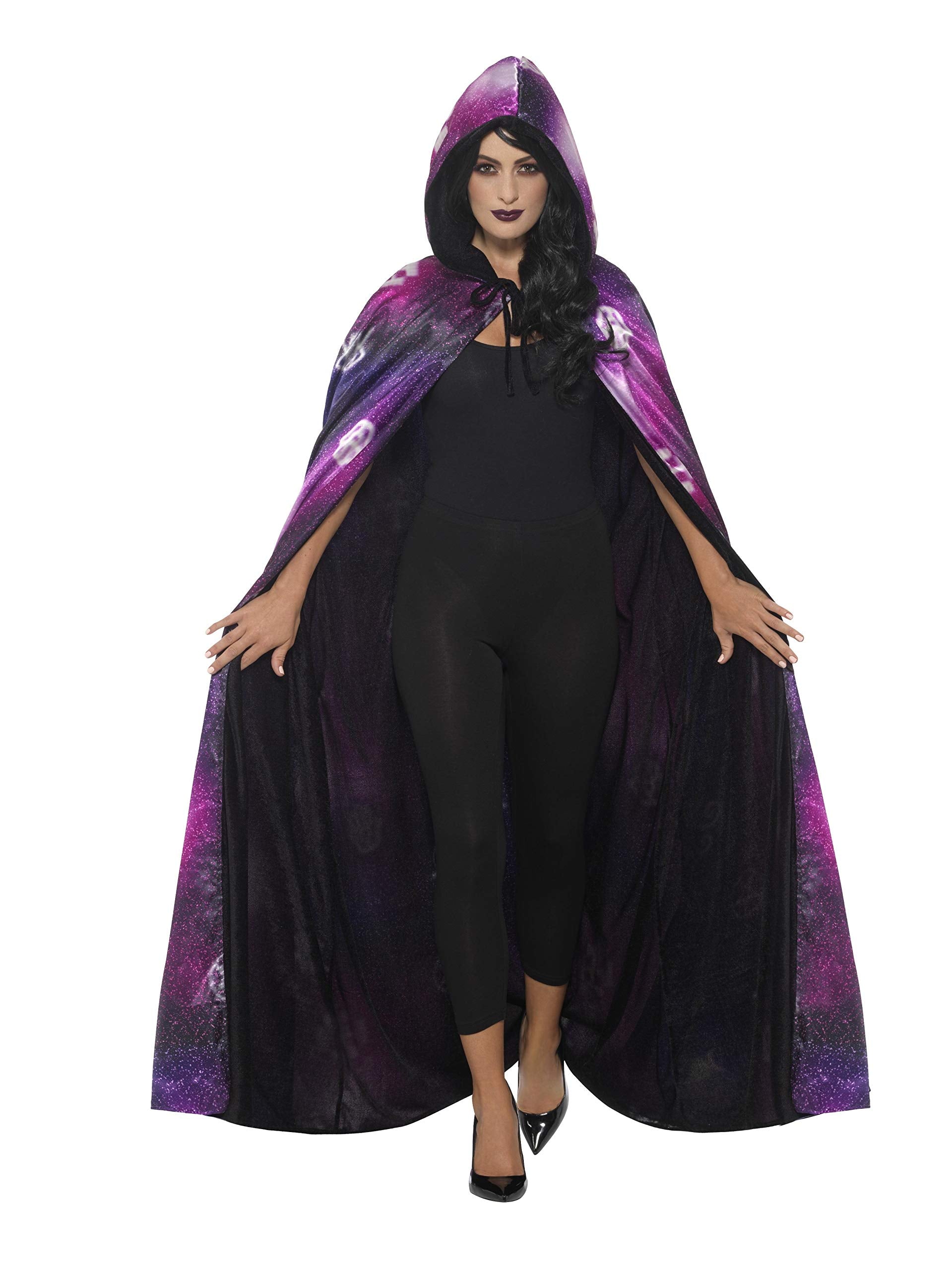 Smiffys Deluxe Reversible Galaxy Ouija Cape, Black & Purple, Unisex Halloween Fancy Dress Accessory 10