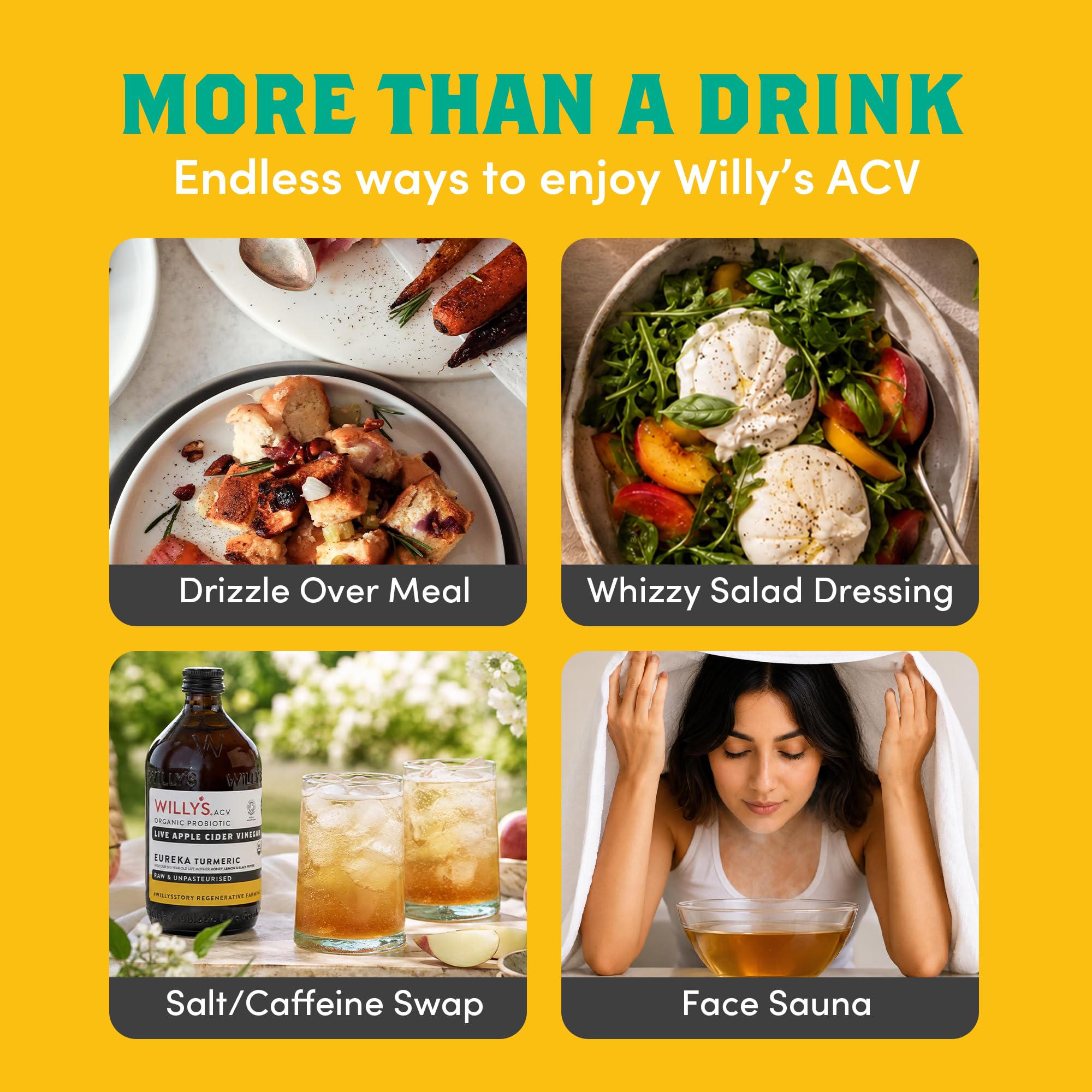 Willy's Apple Cider Vinegar with Turmeric & Honey - Raw, Organic, Unpasteurised | 500ml 7