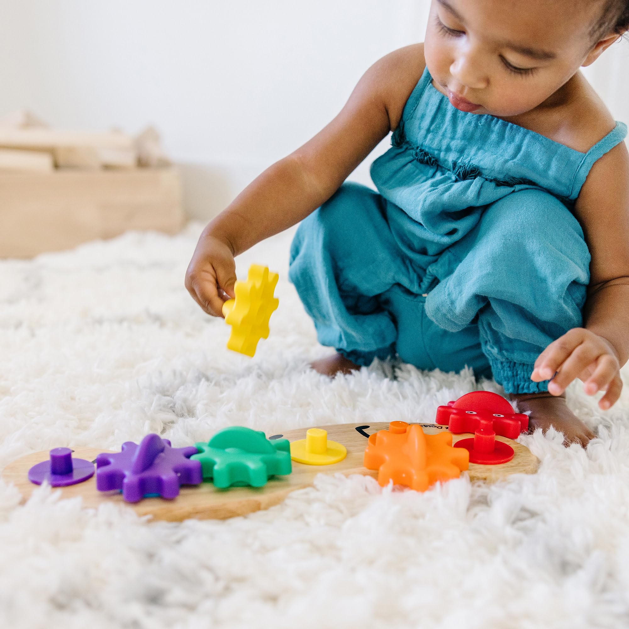 Melissa & Doug Caterpillar Gear Toy - Educational Wooden Puzzle for Toddlers 18M+ 10