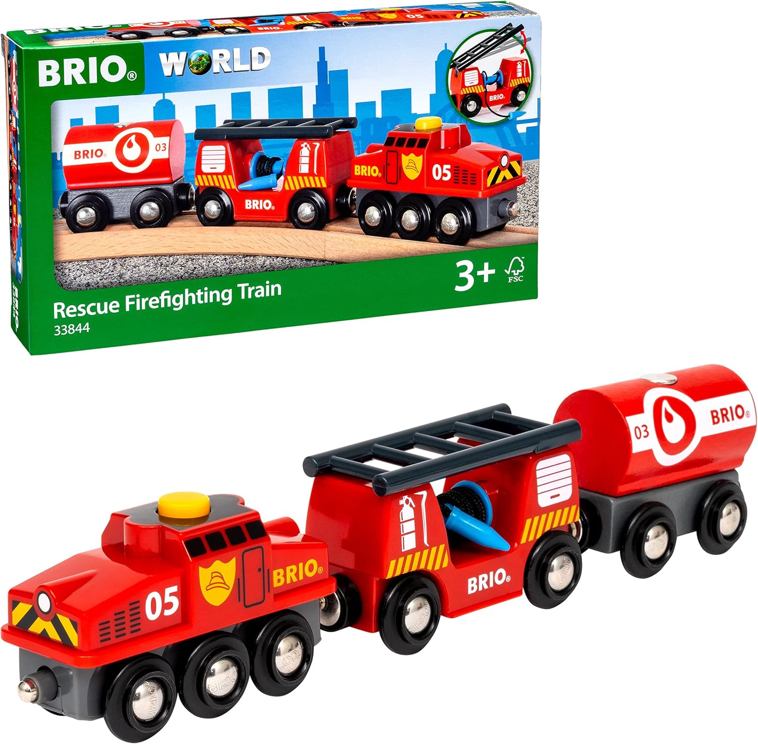 BRIO World Fire & Rescue Train Set - Compatible with BRIO Railway Systems 1