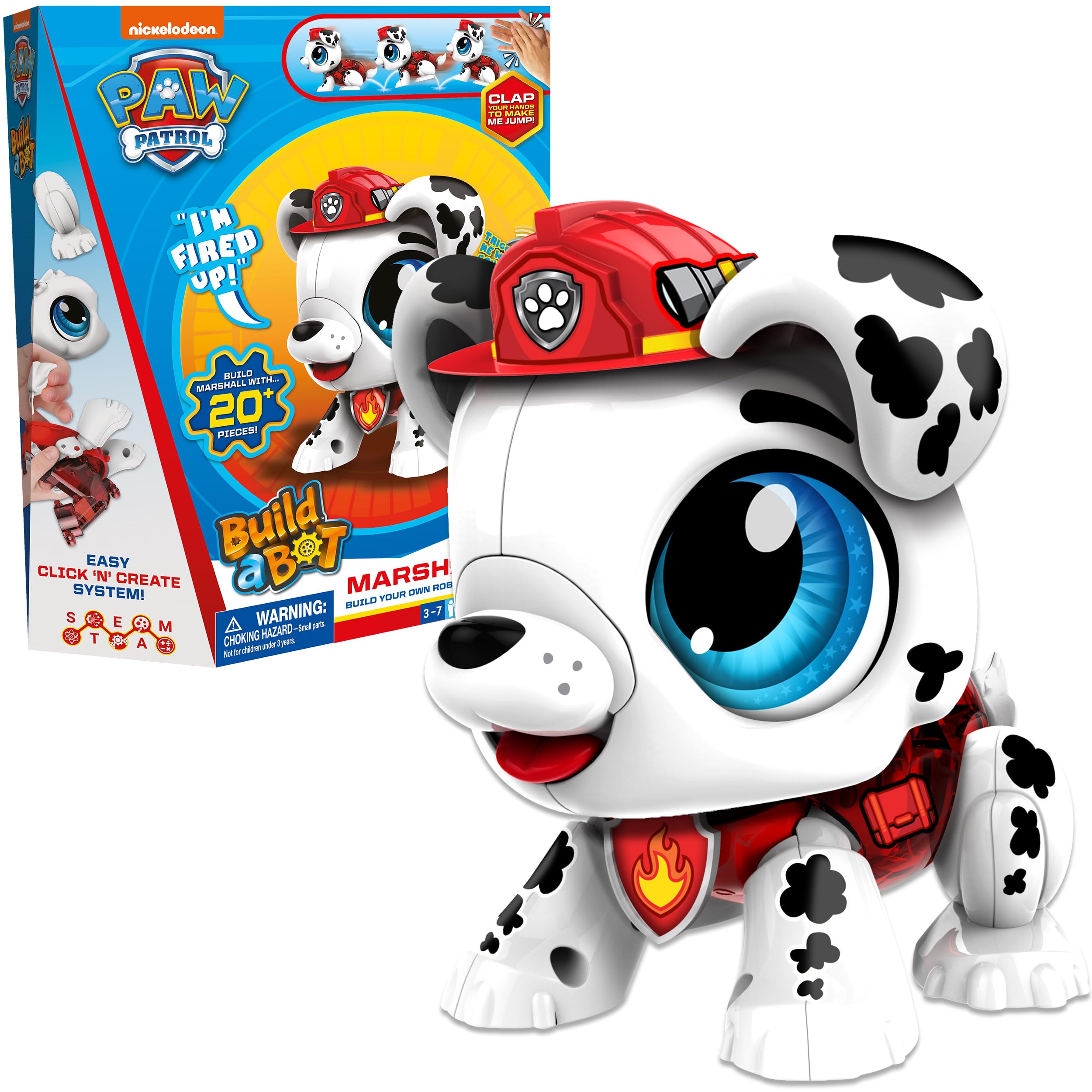 Build-a-Bot: Paw Patrol - Marshall | Interactive Robot Building Kit for Kids 3+